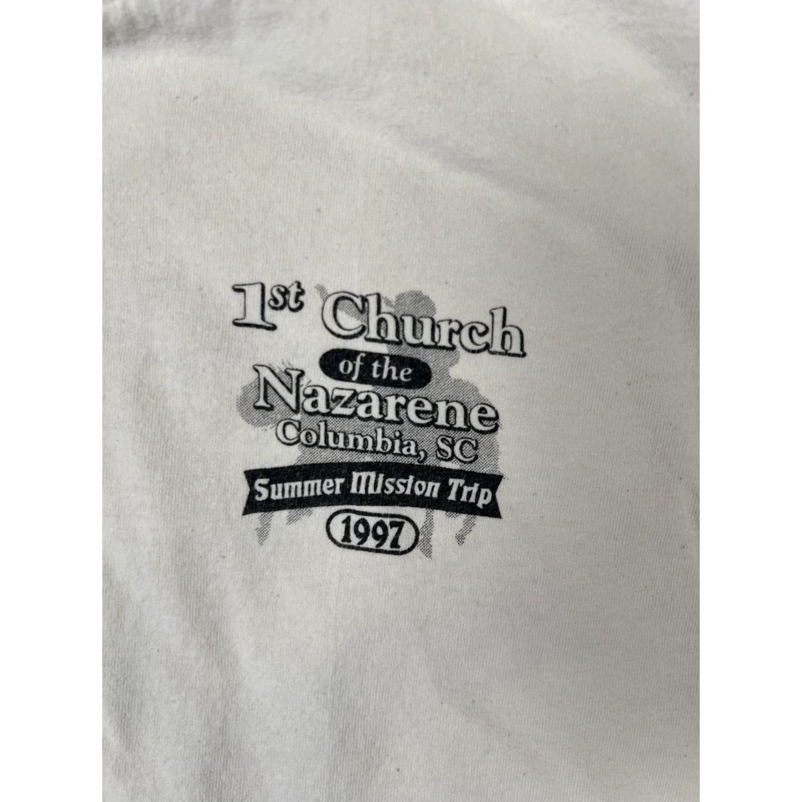 Vintage VINTAGE AllSport T-Shirt Western Rodeo Round-Up Mens XL Beige 90s Christian T-Shirt Crew Neck Graphic Print Size US XL / EU 56 / 4 - 3 Thumbnail