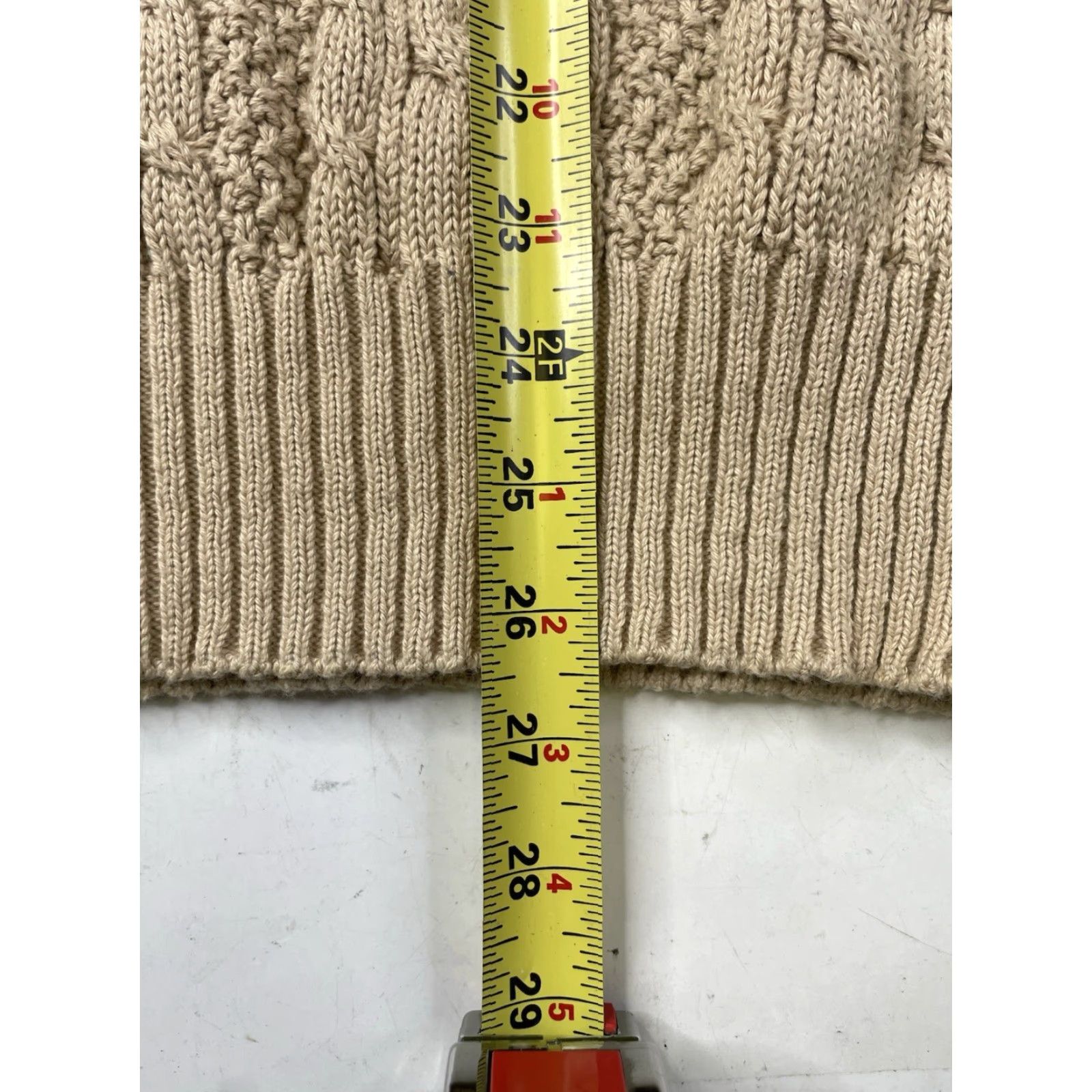 Vintage Riley’s Sweater Men Crew Neck Knit Heavyweight Cable-Knit Beige Cotton M Casual, Winter, Fall, Classic, Logo, Relaxed Fit Size US M / EU 48-50 / 2 - 7 Thumbnail