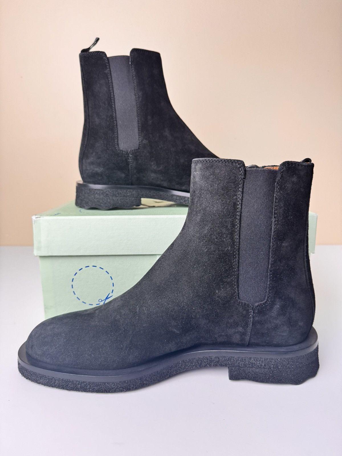 Off-White NEW Off-White Suede 'Spongesole' Chelsea Ankle Boots Size US 8 / EU 41 - 6 Thumbnail