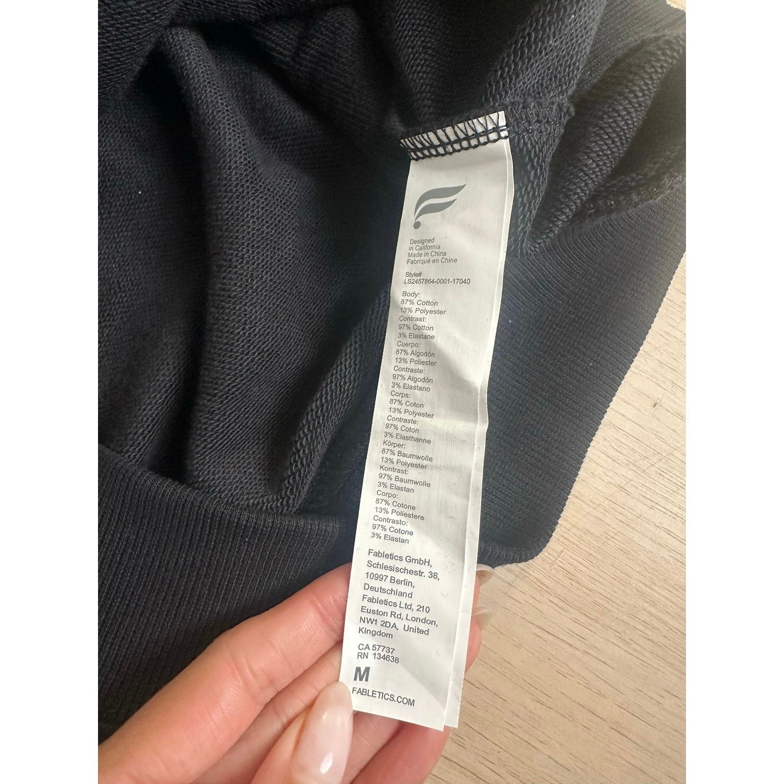 Fabletics Fabletics x S.W. Smiley Cotton Black Hoodie - Size M - New Size US M / EU 48-50 / 2 - 12 Thumbnail