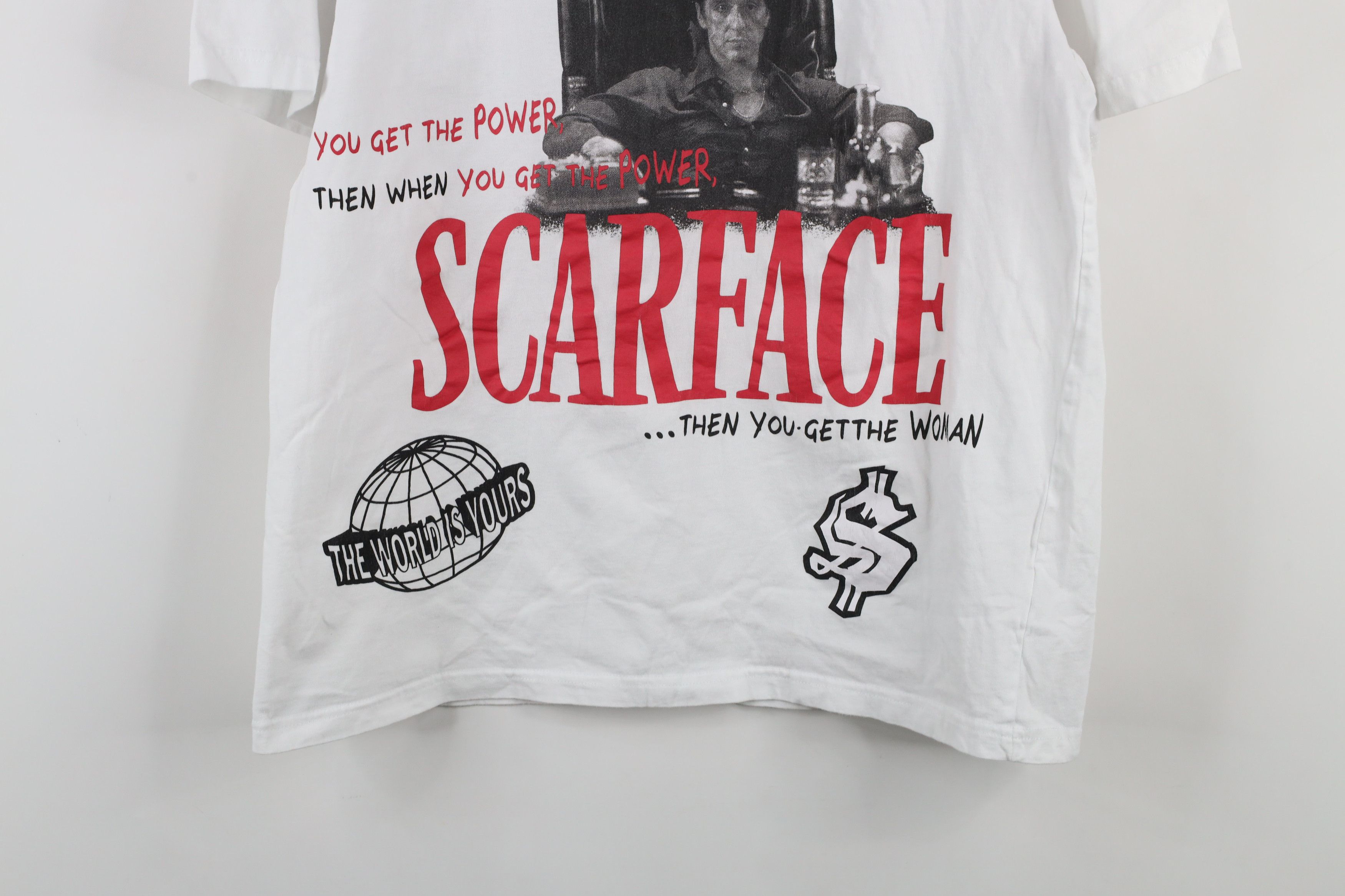 Vintage Vintage Y2K Scarface Tony Montana Power Money Girl T-Shirt Size L / US 10 / IT 46 - 3 Thumbnail