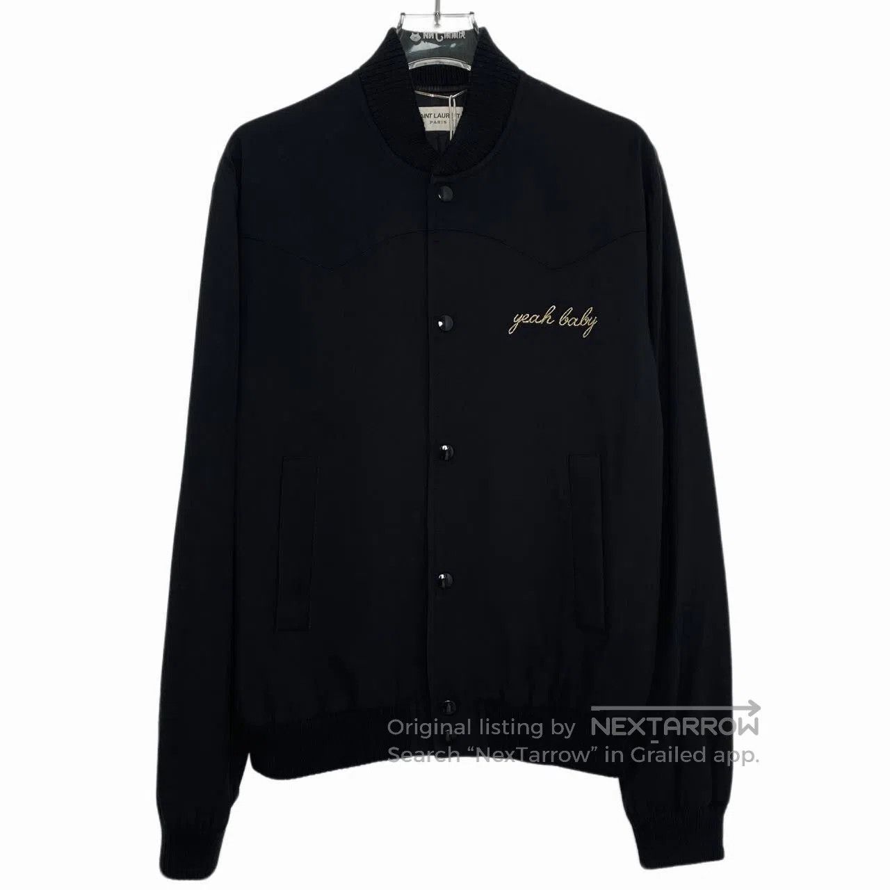 Saint Laurent Paris Saint Laurent Black Embroidered Bomber Jacket. Size US S / EU 44-46 / 1 - 1 Thumbnail