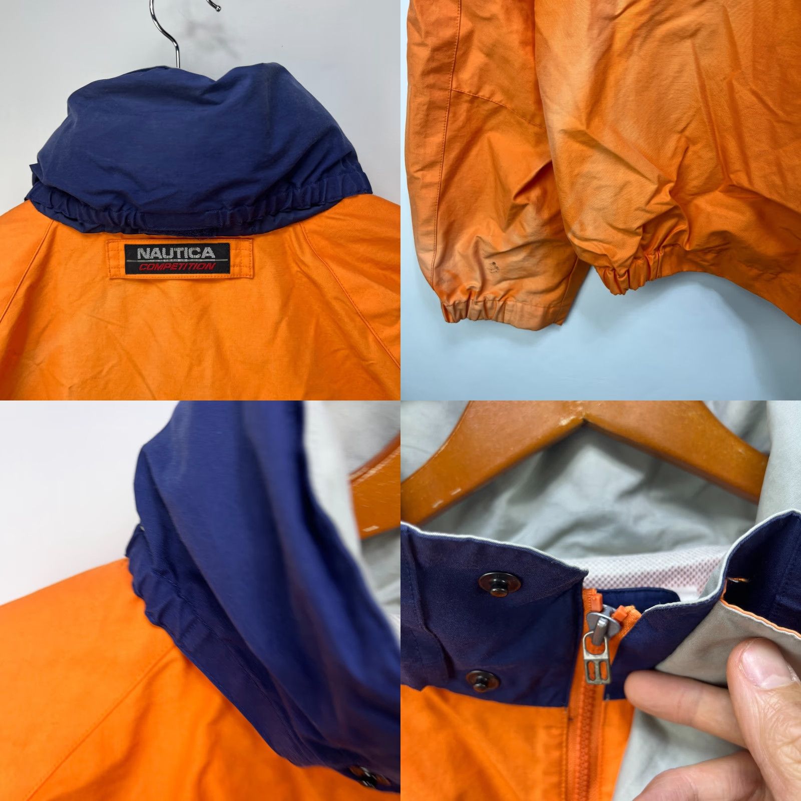 Nautica VINTAGE Nautica Windbreaker Jacket Men's XL Orange 90s - Logo, Nylon, Polyester lining, Regular fit, Solid, Casual Jacket Size US XL / EU 56 / 4 - 8 Thumbnail