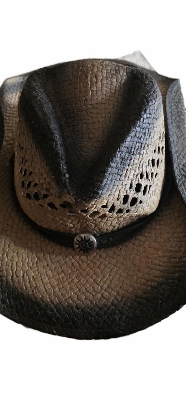 Other JHATS Unisex Straw Cowboy Hat Western Chin Strap Distressed Size ONE SIZE - 6 Thumbnail
