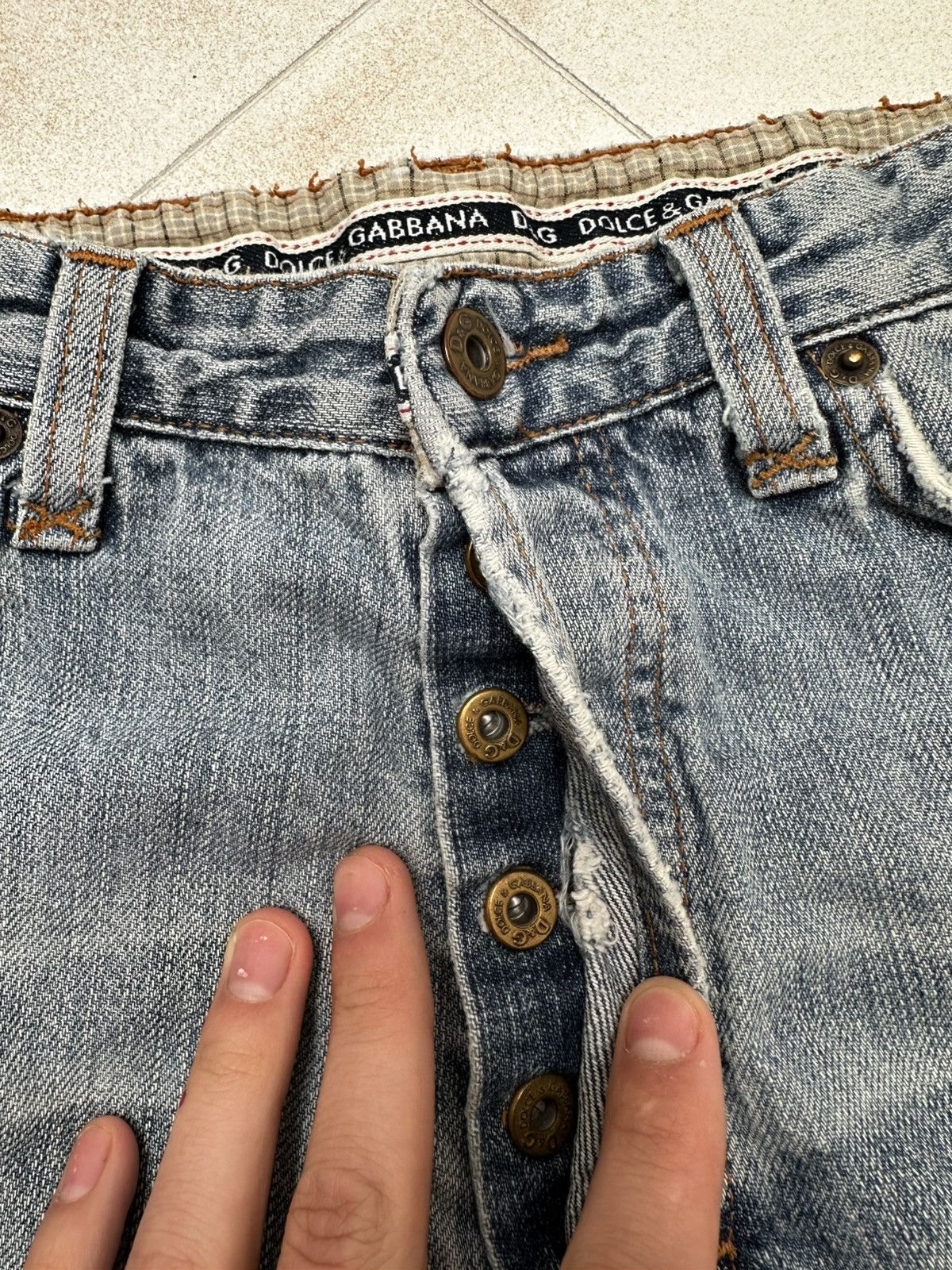 Dolce & Gabbana D&G Distressed Archive Jeans — Grunge Y2K Style Size US 33 - 3 Thumbnail