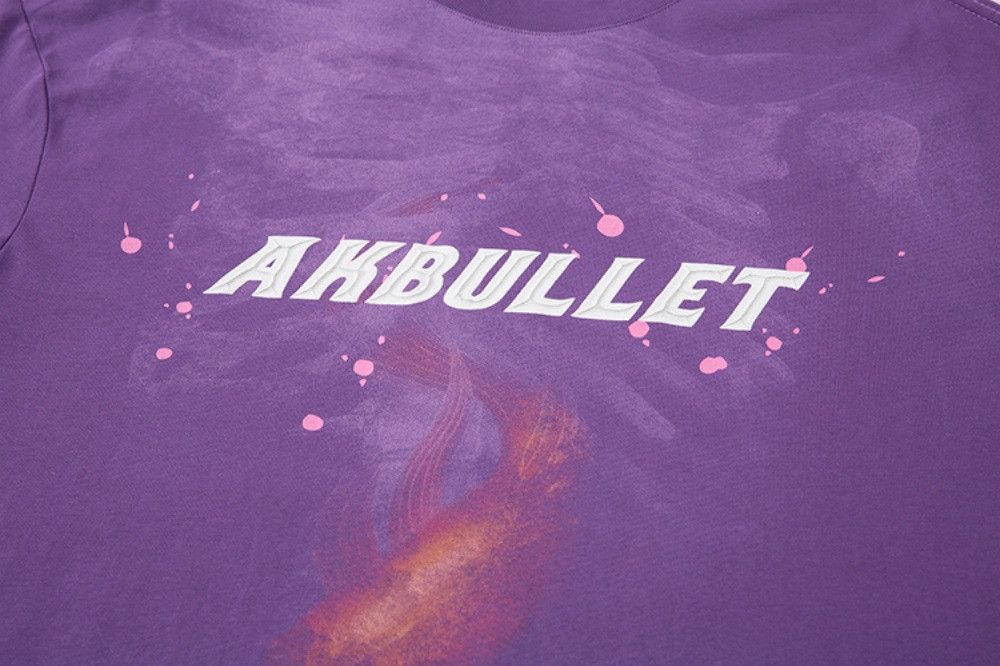 Japanese Brand × Vintage Street fashion fuzzy print skull short sleeve tee Size US L / EU 52-54 / 3 - 4 Thumbnail