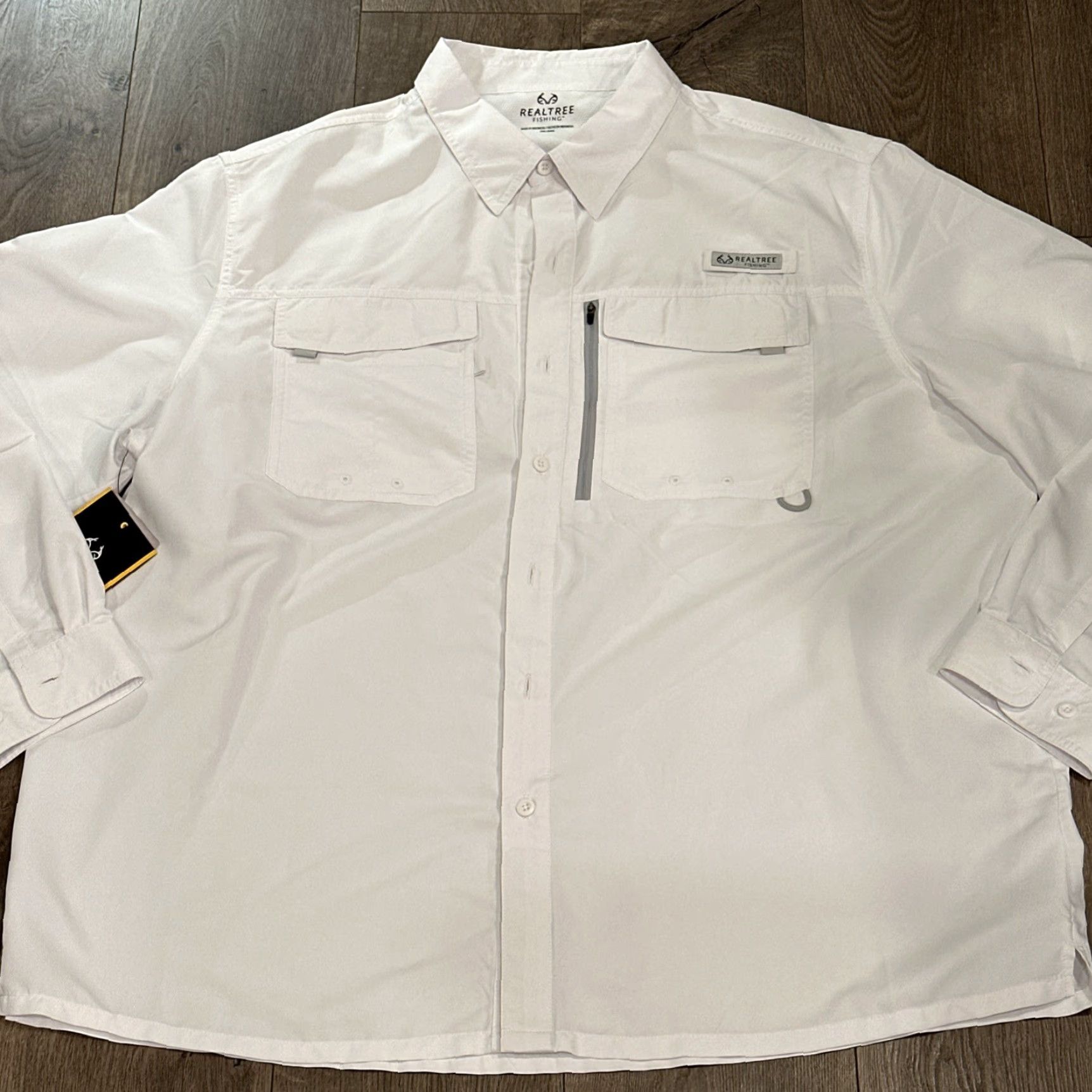 Realtree Realtree Fishing Guide Shirt Mens XL White Button-Down Long Sleeve Polyester Sports Casual Size US XL / EU 56 / 4 - 2 Thumbnail