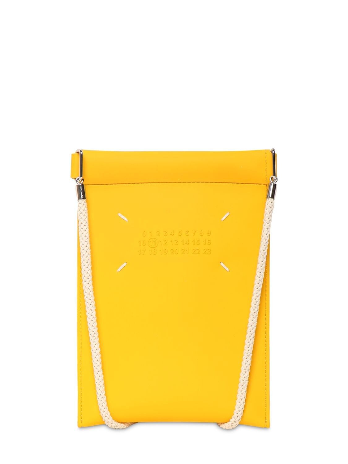 Maison Margiela Maison Margiela Logo Rubber Phone Pouch Case In Yellow Size ONE SIZE - 1 Thumbnail