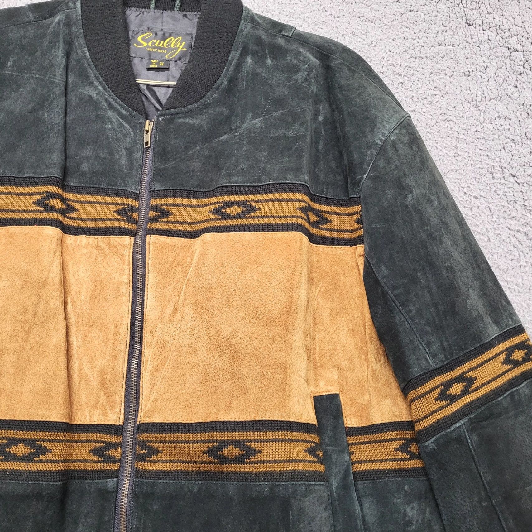 Scully VINTAGE Scully Leather Jacket Men's XL Black Brown Bomber Coat Cowboy Farm Western Leather Jacket for Travel Casual Workwear Mens XL Black Brown Size US XL / EU 56 / 4 - 7 Thumbnail
