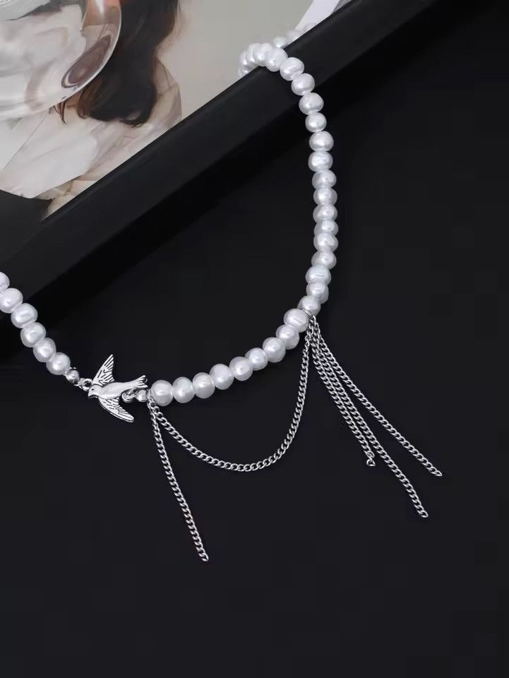 Jewelry Charm Hip Hop Peace Dove Tassel Alien Imitation Pearl Beads Size ONE SIZE - 8 Thumbnail