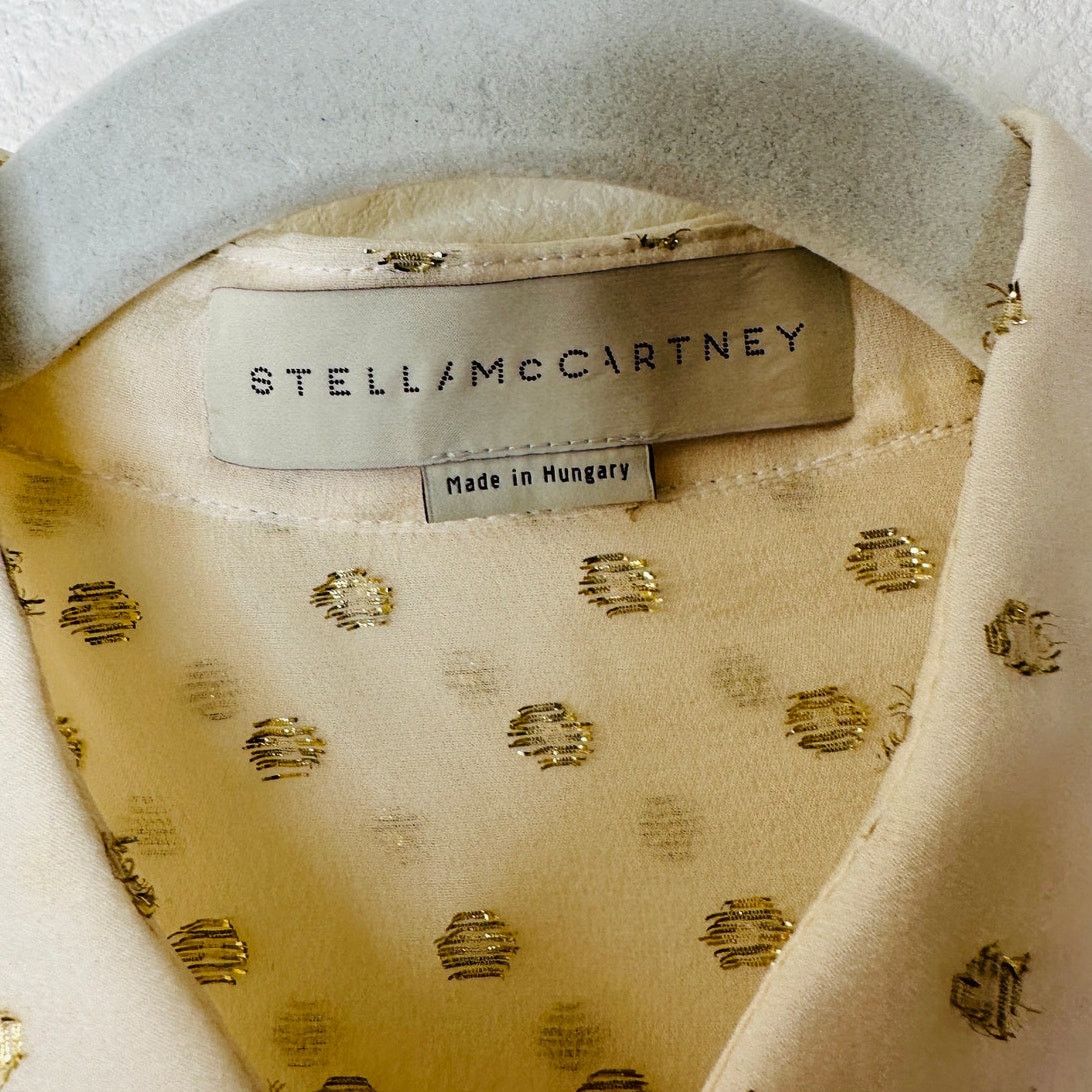 Stella McCartney Stella McCartney Cream Gold Polka Dot Button Blouse 44 / L Size L / US 10 / IT 46 - 7 Thumbnail