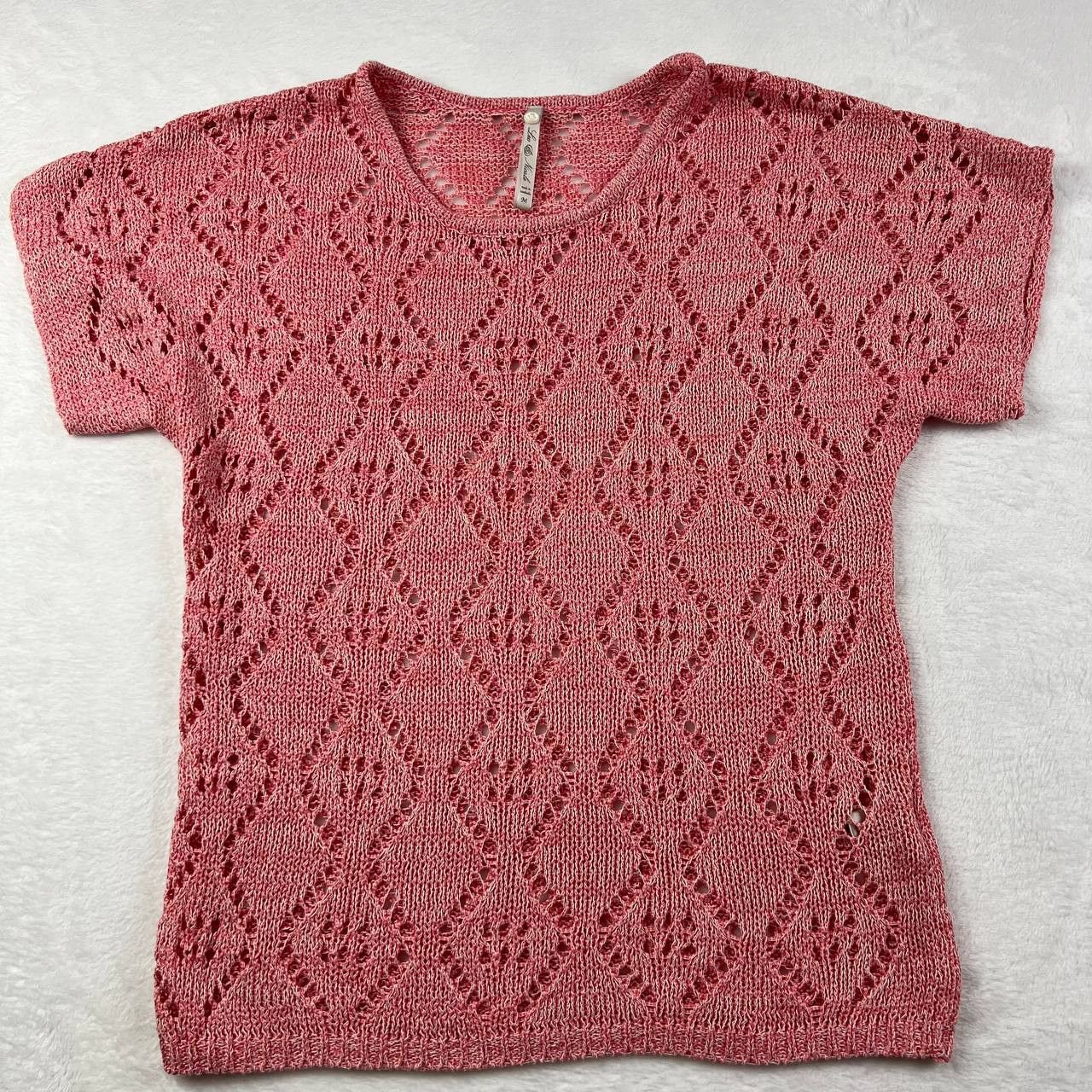 Other Leo & Nicole Medium Crochet Blouse Pink Women Cotton Size M / US 6-8 / IT 42-44 - 1 Thumbnail