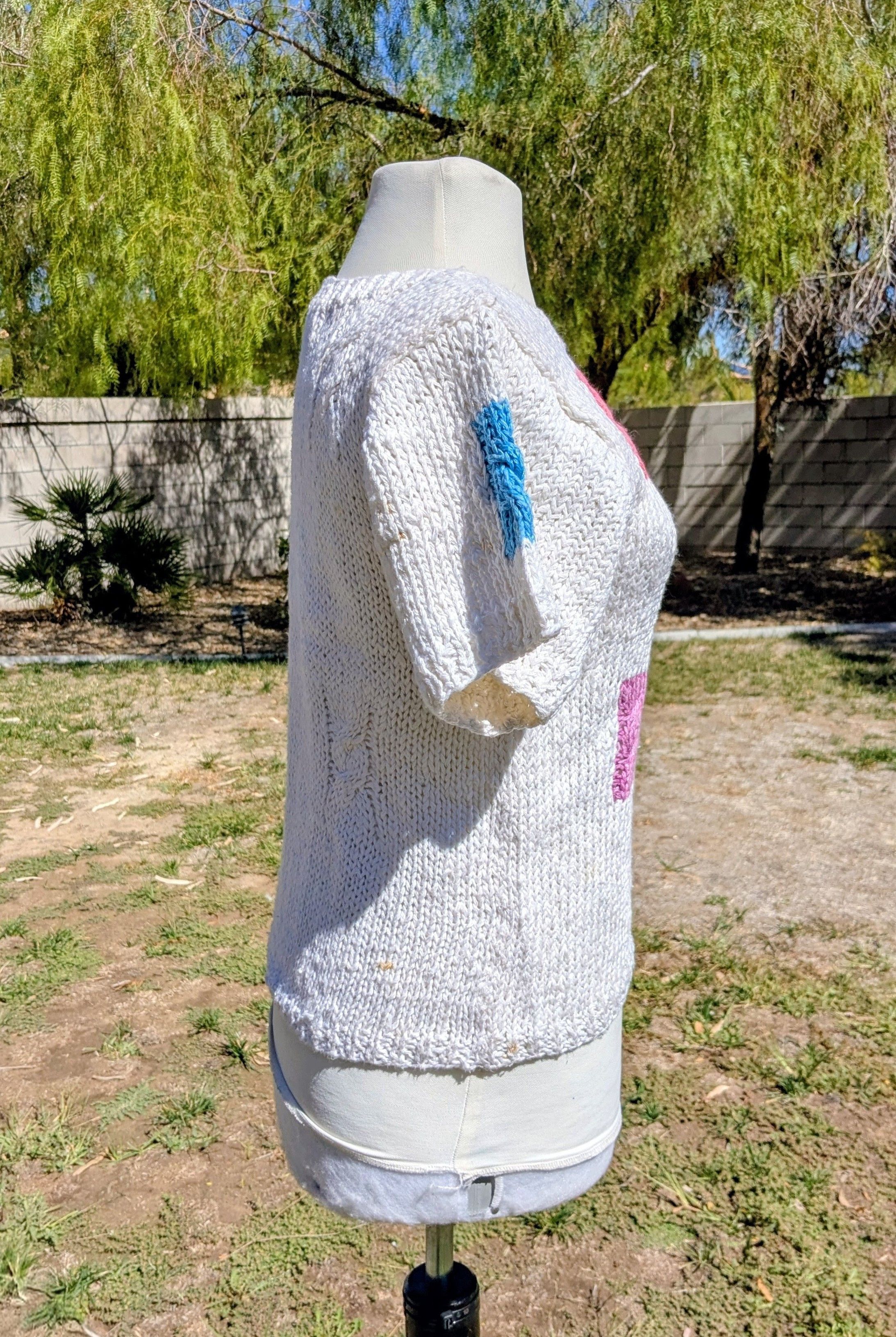 Other 1980s The Eagle's Eye Petite Knit Geometric Shapes Sweater Size S / US 4 / IT 40 - 2 Thumbnail