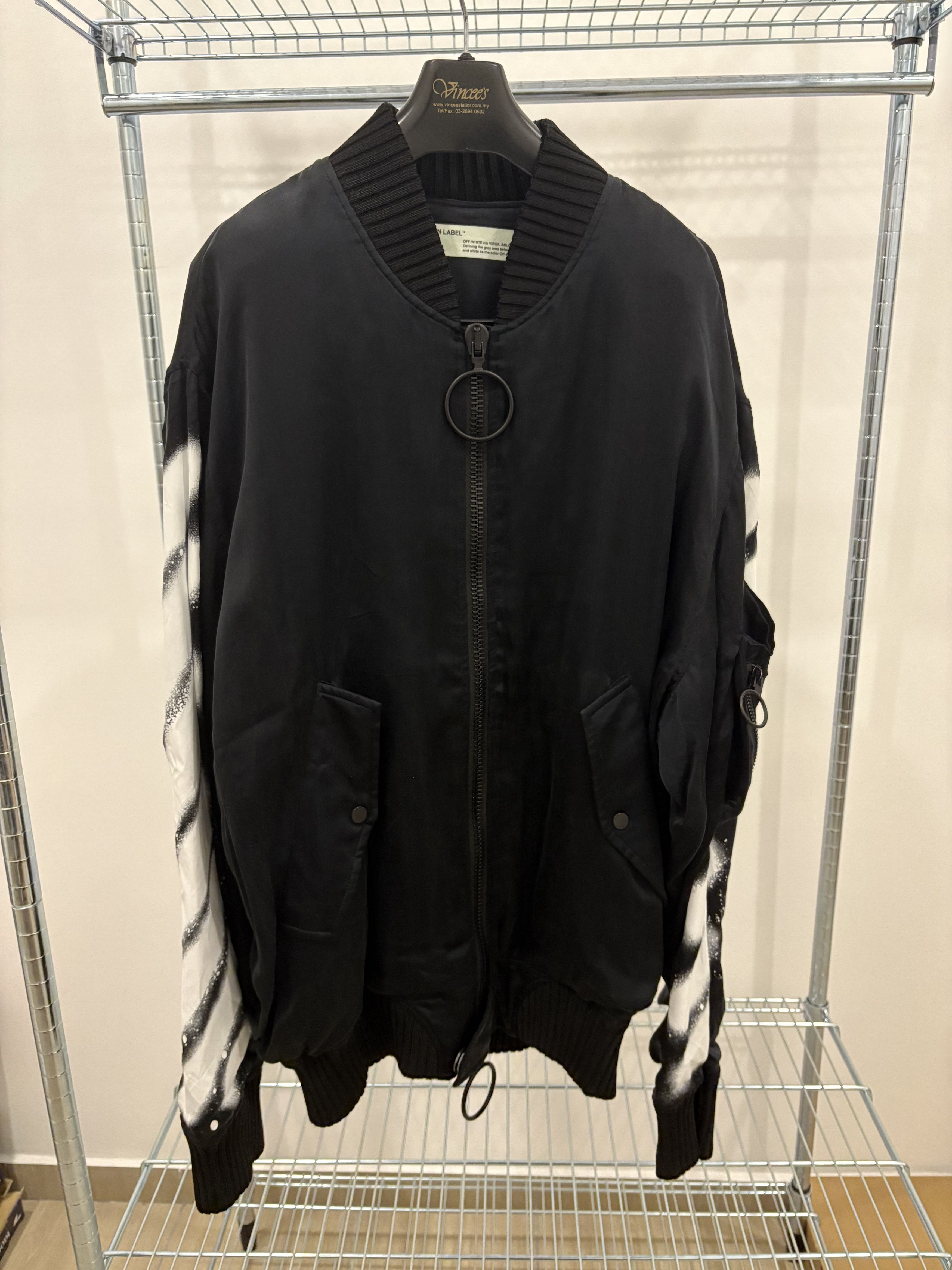 Off-White Off-White SS17 Brush Stroke Bomber Size US XL / EU 56 / 4 - 1 Thumbnail