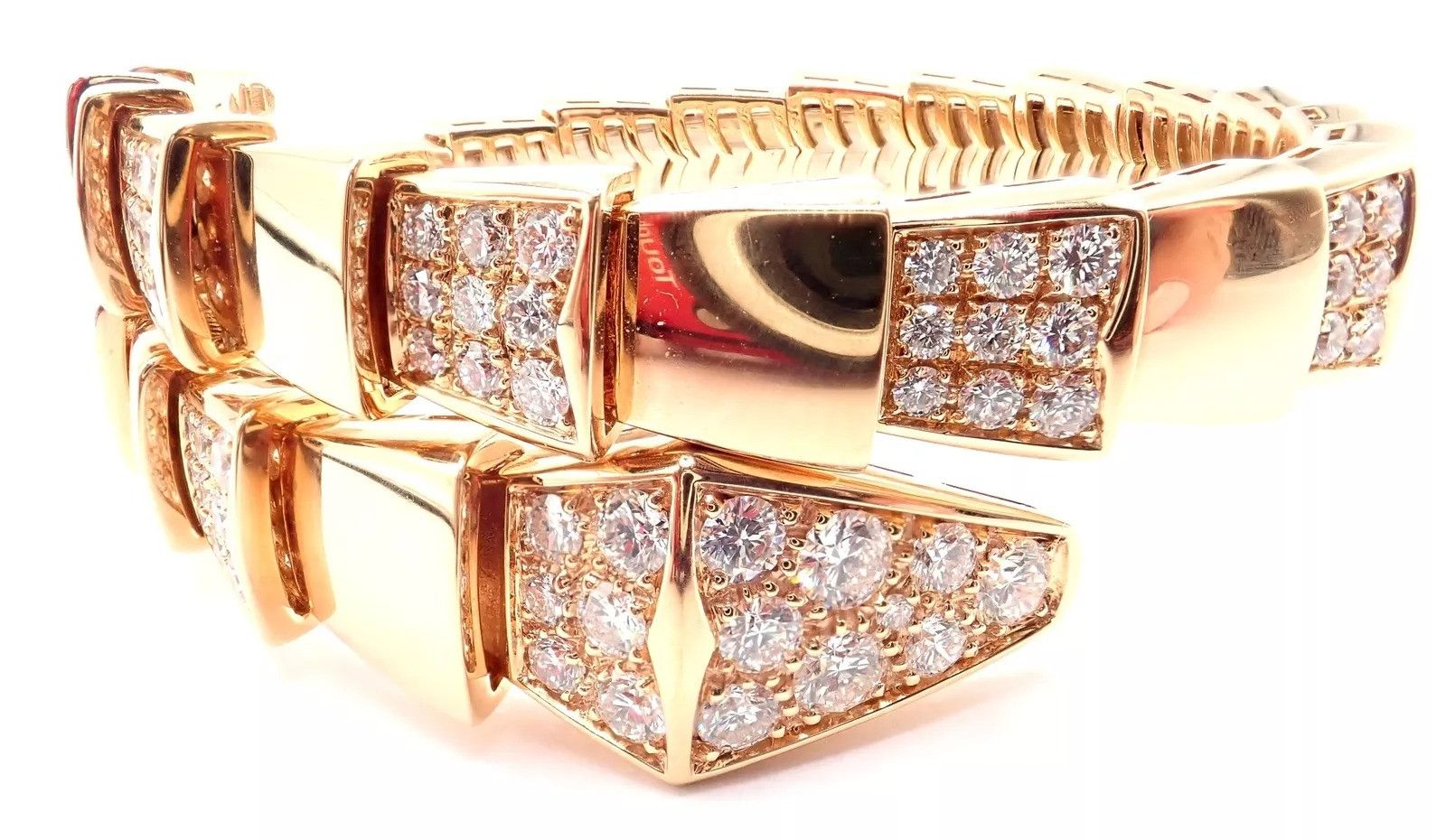 Bvlgari Bulgari Bvlgari Serpenti Viper 18k Diamond Bangle Bracelet Size ONE SIZE - 6 Thumbnail