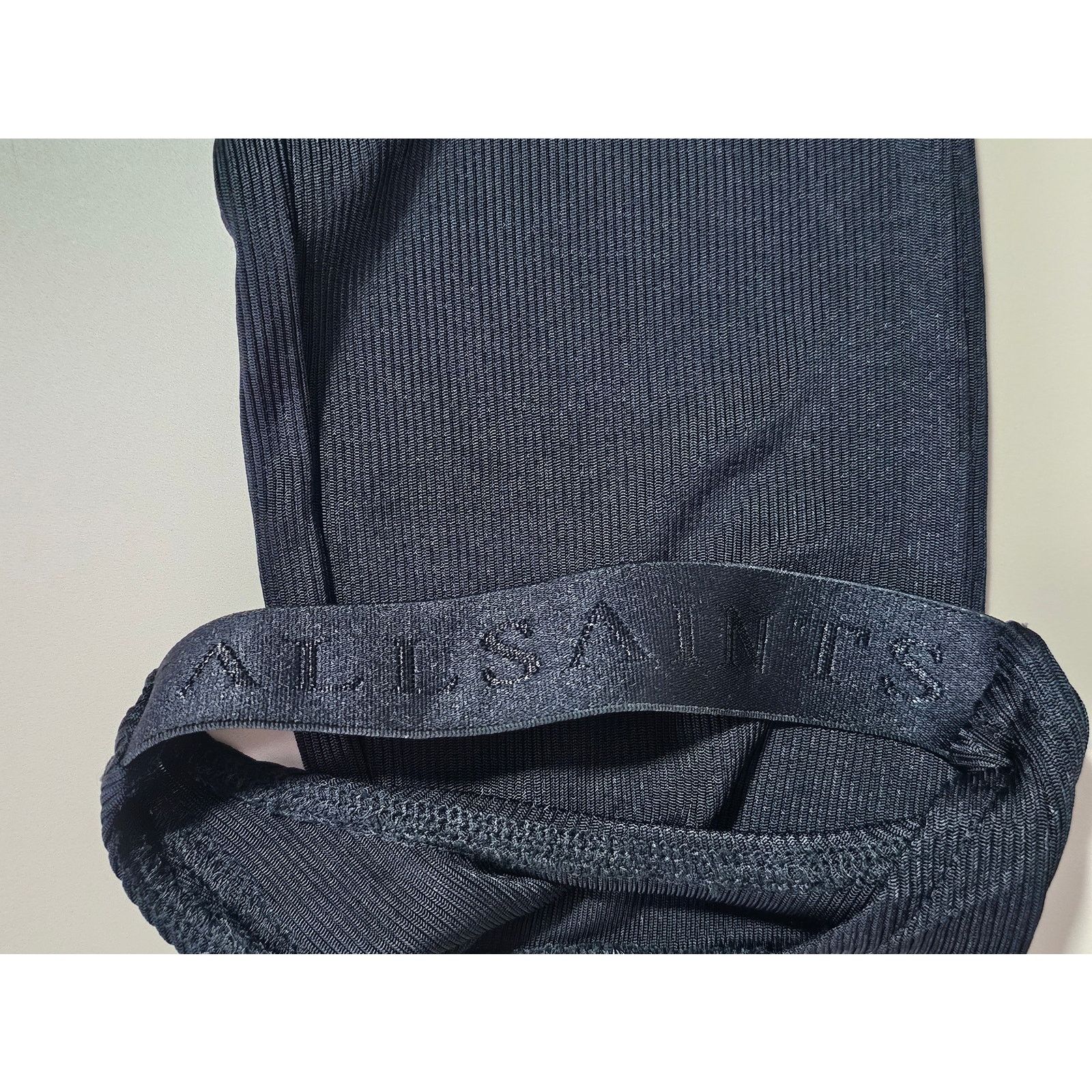 Allsaints NWT ALLSAINTS Black Ribbed Liliana Stirrup Leggings Pants 6 Size 28" / US 6 / IT 42 - 6 Thumbnail