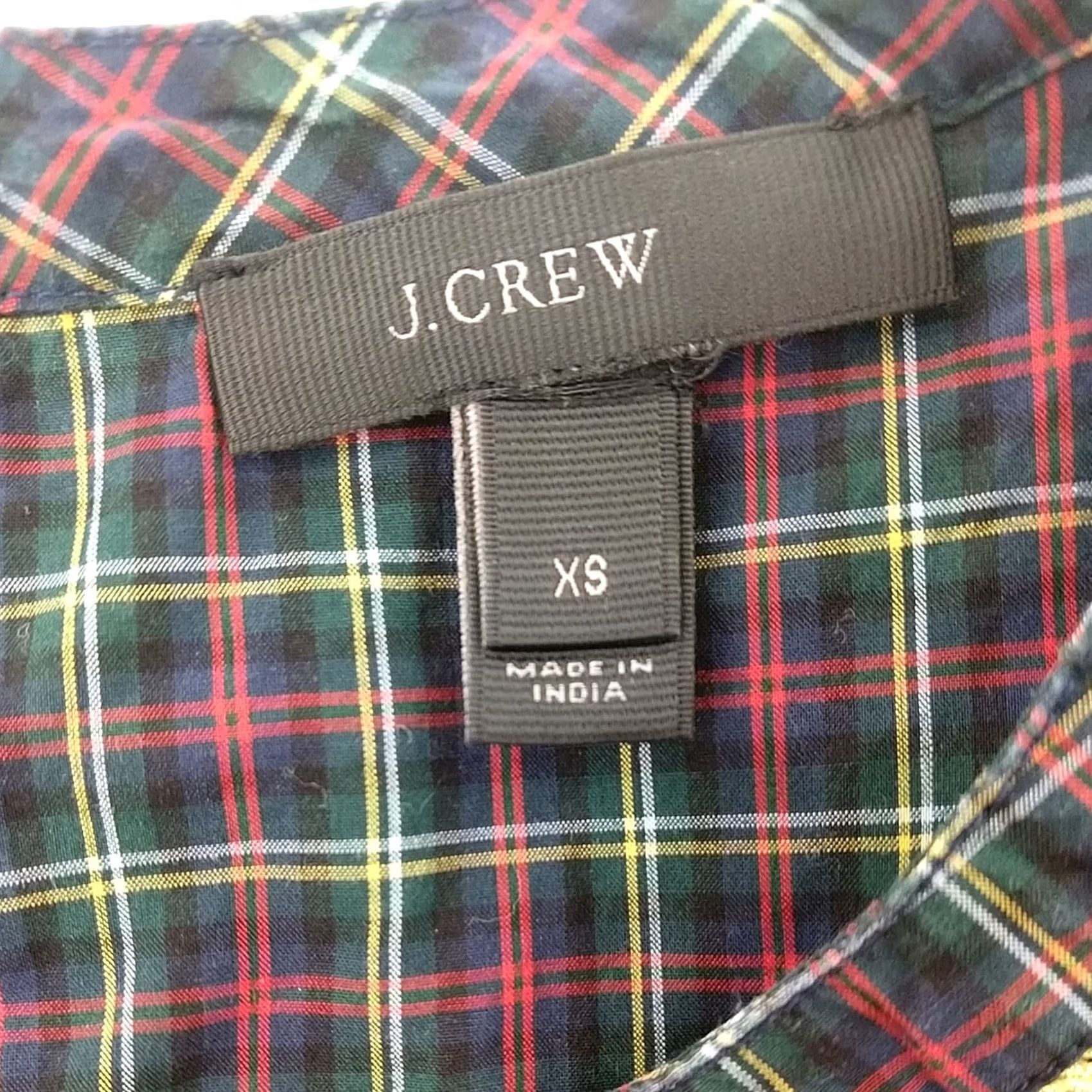 J.Crew J.CREW Long Sleeve Plaid Embroidered Blouse-Women's XS Size XS / US 0-2 / IT 36-38 - 3 Thumbnail