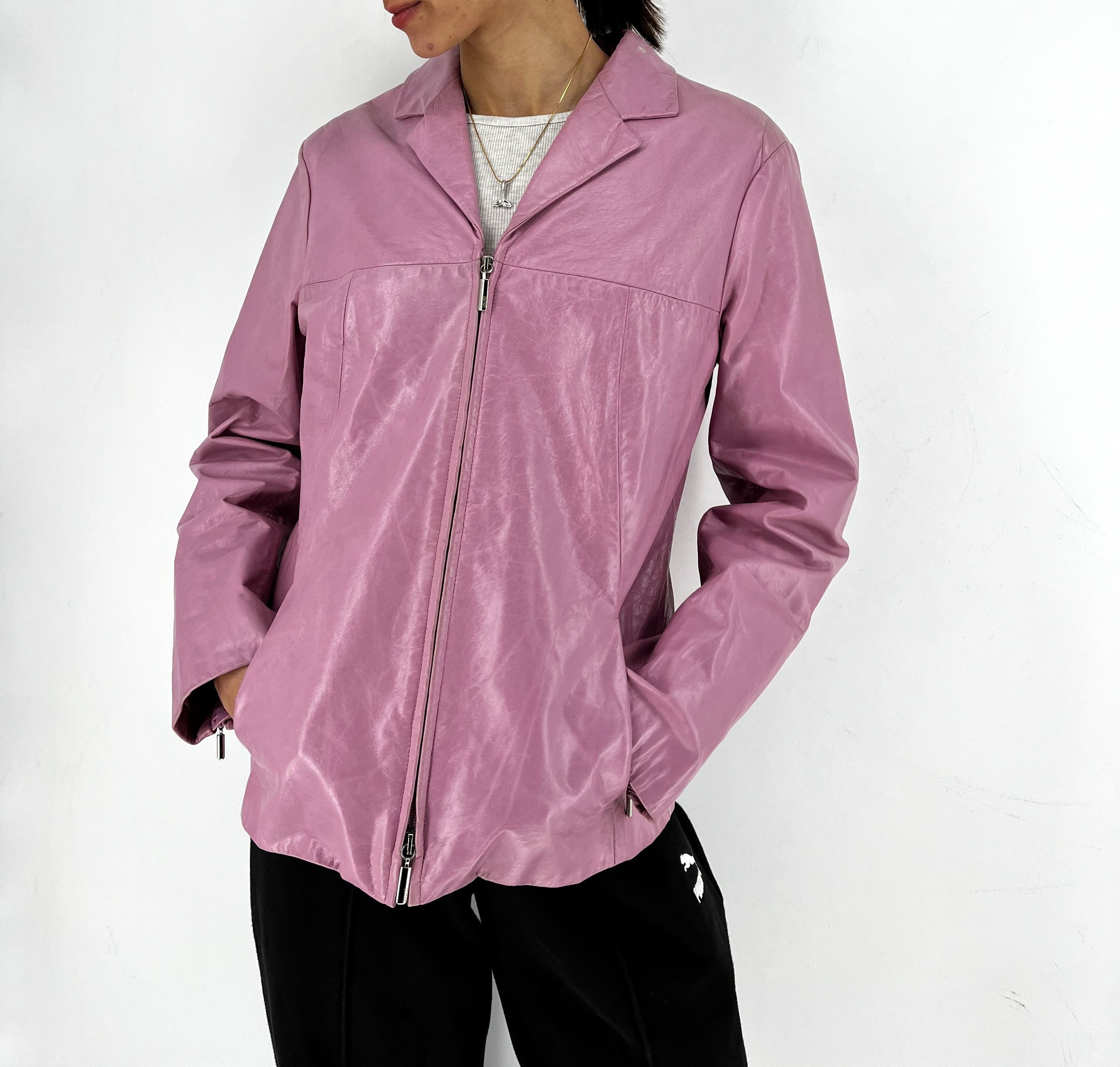 Laurel Leather biker jacket Laurel Pink size 38FR in Leather Size XS / US 0-2 / IT 36-38 - 6 Thumbnail