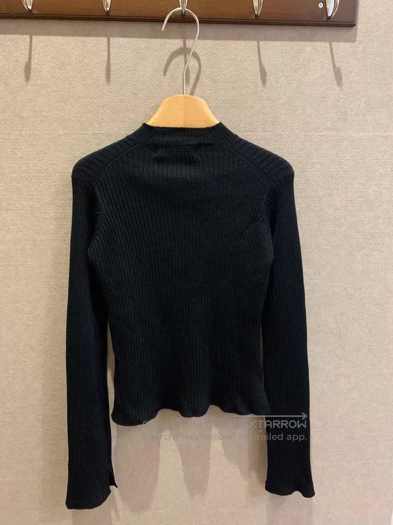 Comme des Garcons Comme Des Garcons Black Ribbed Knit Wool Sweater Size M / US 6-8 / IT 42-44 - 4 Thumbnail
