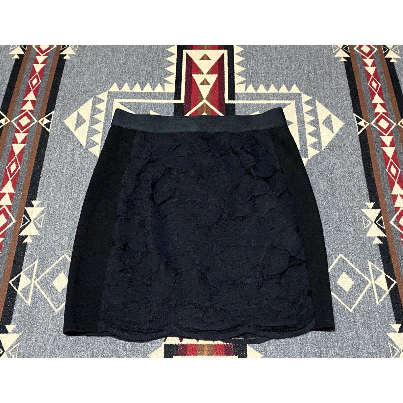 image of Vintage Mason By Michelle Mason Floral Black Inset Mini Skirt Size 2 NWT $275 T47 in White, Women's