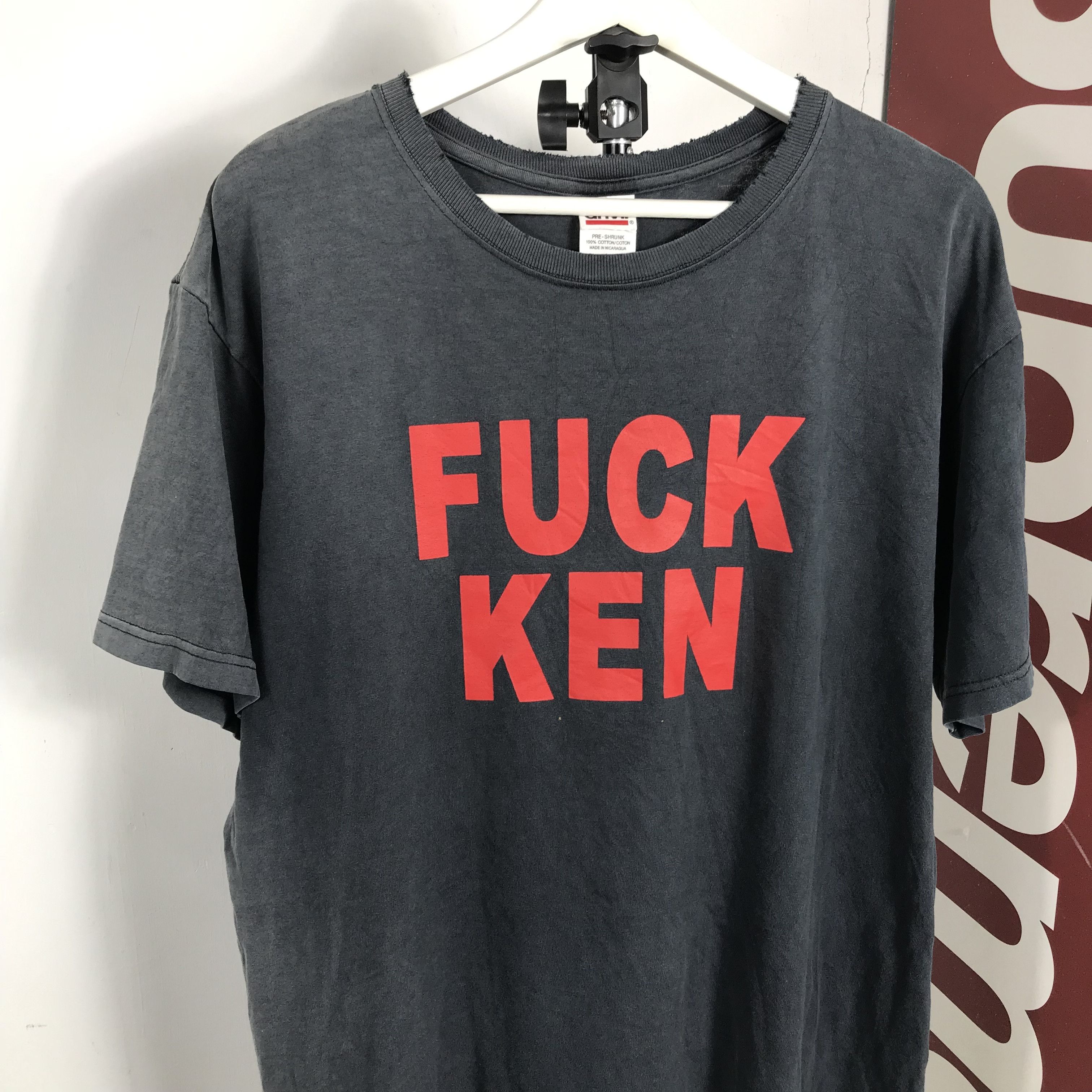 90S THRASHED PIZZA OF DEATH RECORDS FUCK KEN PROMO TEE