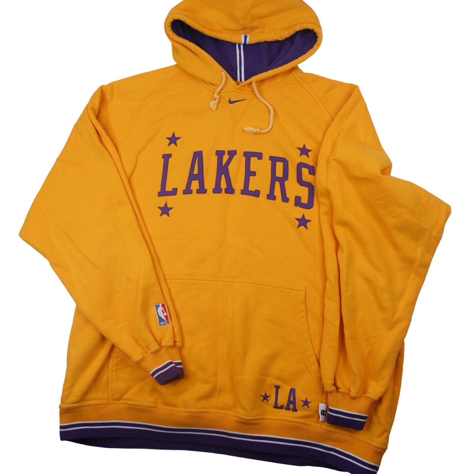 image of NBA x Nike Vintage Nike Los Angles Lakers Hoodie in Yellow, Men's (Size XL)