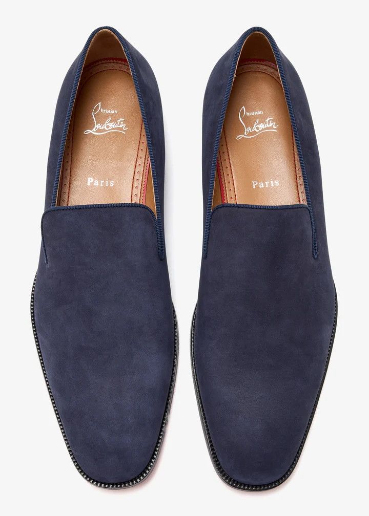 Christian Louboutin Mens Danny Flex Flat Zaffiro Blue Calf Dress Loafer 46 13 Size US 13 / EU 46 - 8 Thumbnail
