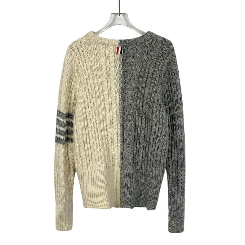Thom Browne Thom Browne Color-blocked classic four-bar wool round-neck Size US L / EU 52-54 / 3 - 2 Thumbnail
