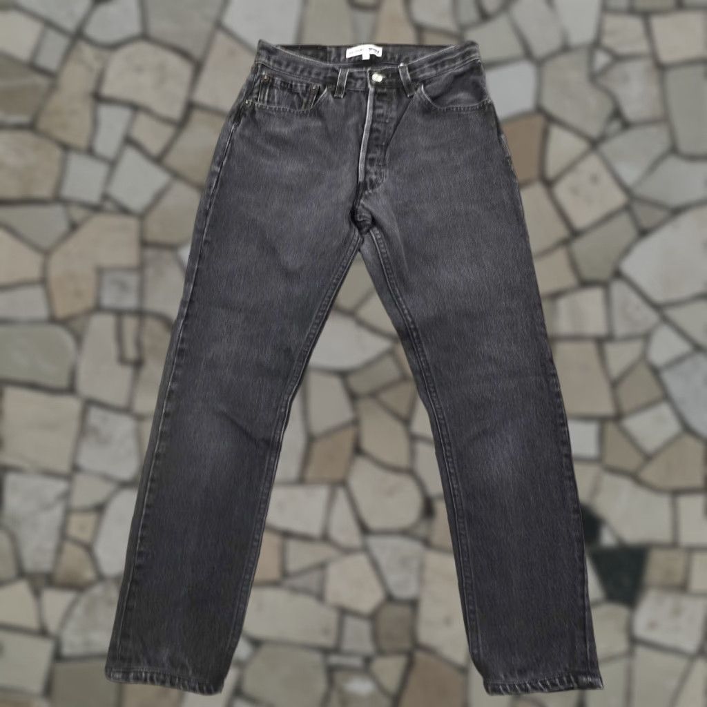RE/DONE Jeans Womens 26 Black Denim Button Fly High Rise Straight Leg