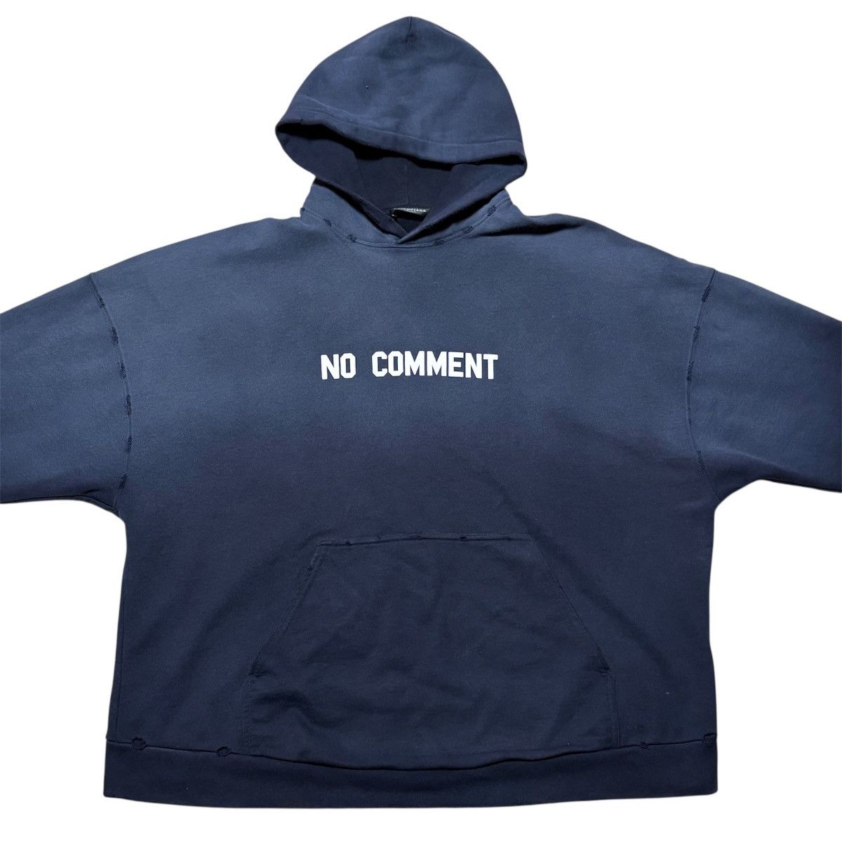 Balenciaga SPRING 22 BALENCIAGA BY DEMNA NO COMMENT DISTRESSED HOODIE 2 Size US M / EU 48-50 / 2 - 7 Thumbnail