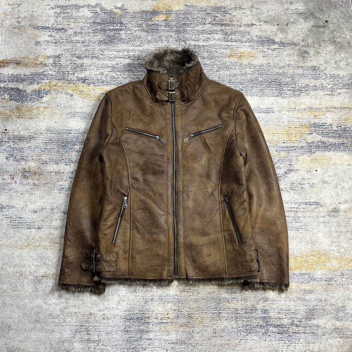Le Grande Bleu (L.G.B.) Japanese brand Mossimo suede fur rider jacket vkei style Size US XL / EU 56 / 4 - 2 Thumbnail