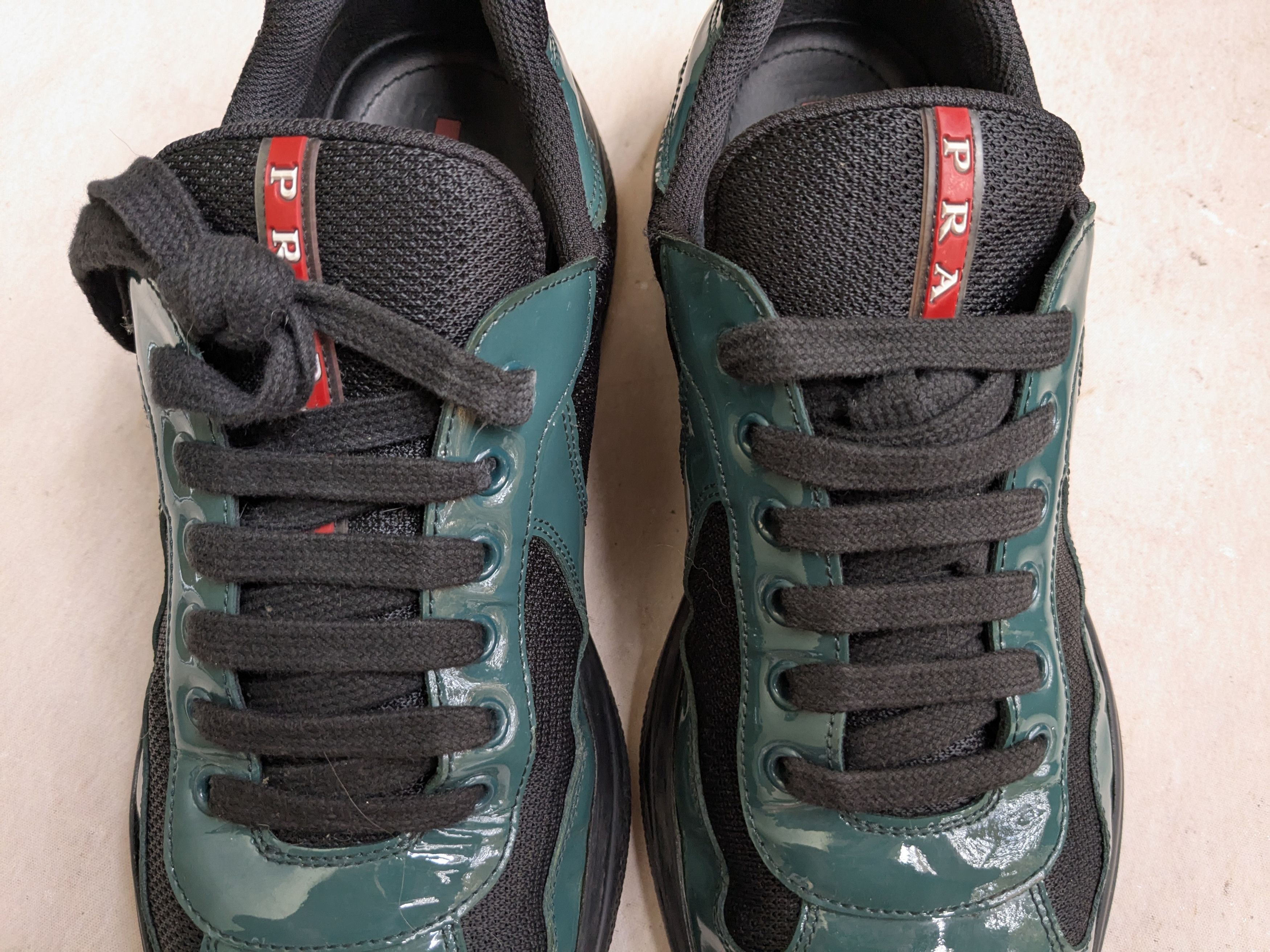 Prada Prada America's Cup Green Black Patent Leather 9 Size US 9 / EU 42 - 7 Thumbnail