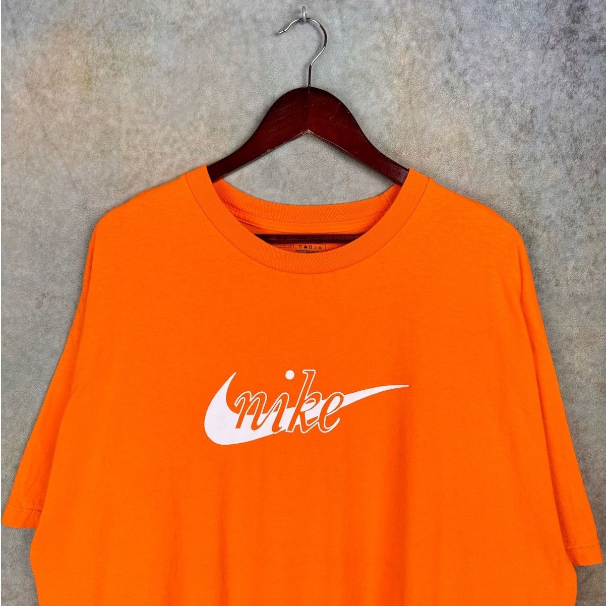 Nike × Vintage VTG Y2K Nike Logo T Shirt Sz XXL Orange Center Swoosh Logo Size US XXL / EU 58 / 5 - 3 Thumbnail