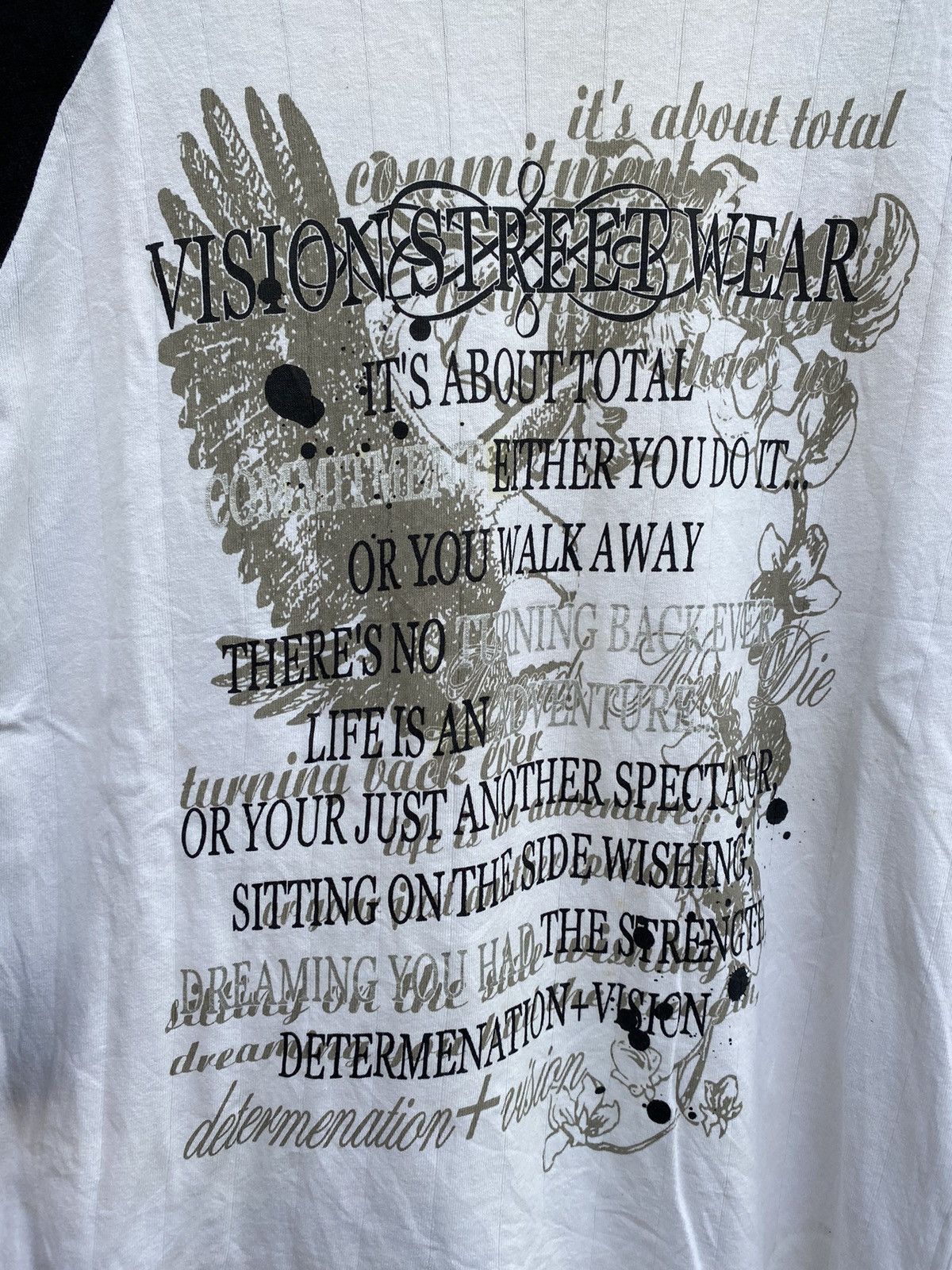 Japanese Brand Vision Street Wear Skull Label & Eagle Poem Graphic Raglan Size US L / EU 52-54 / 3 - 7 Thumbnail