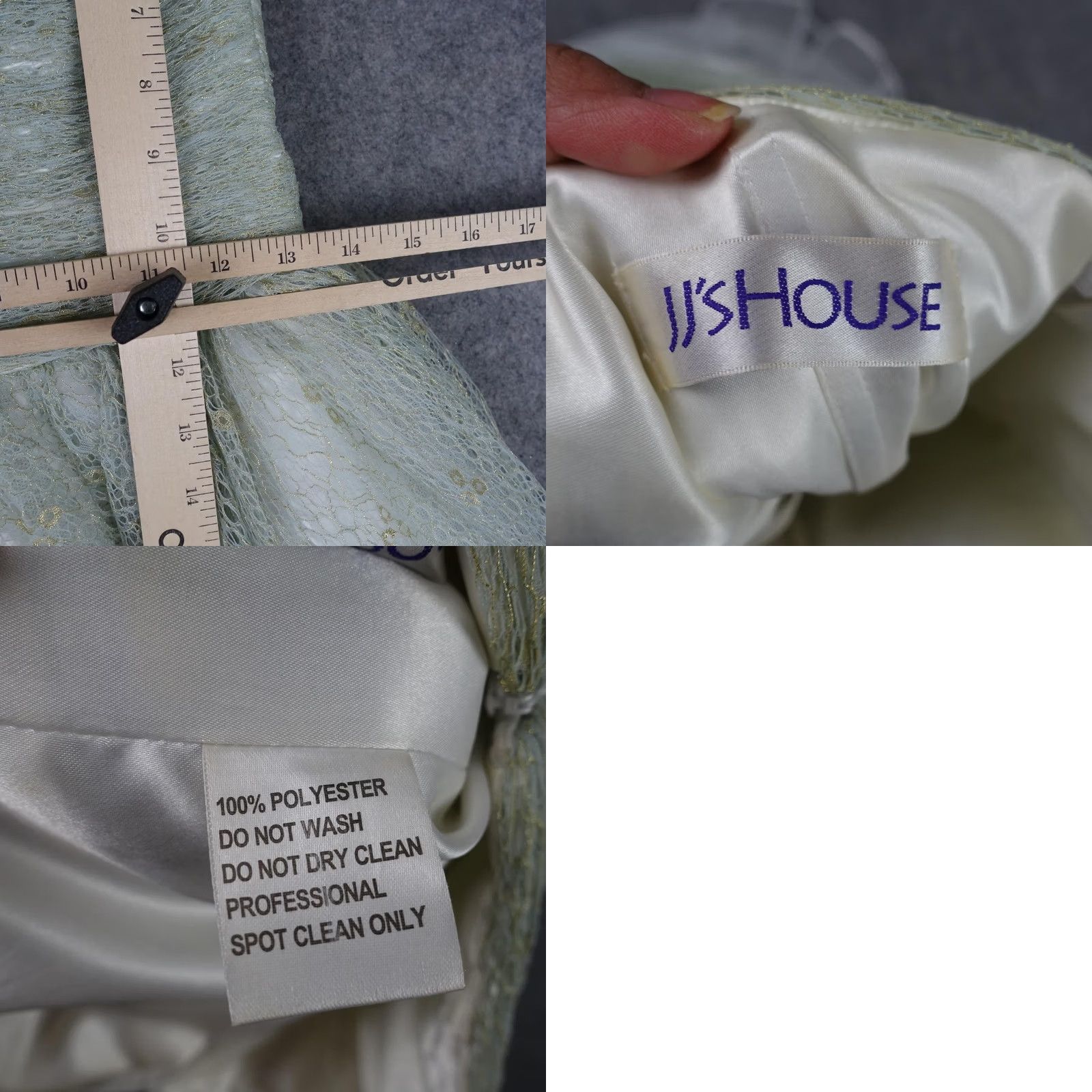 Vintage JJ's House Dress Womens Small Green Sweetheart Strapless Tiana Tinker Bell Dress Short Formal Party/Cocktail Zipper Size S / US 4 / IT 40 - 10 Thumbnail