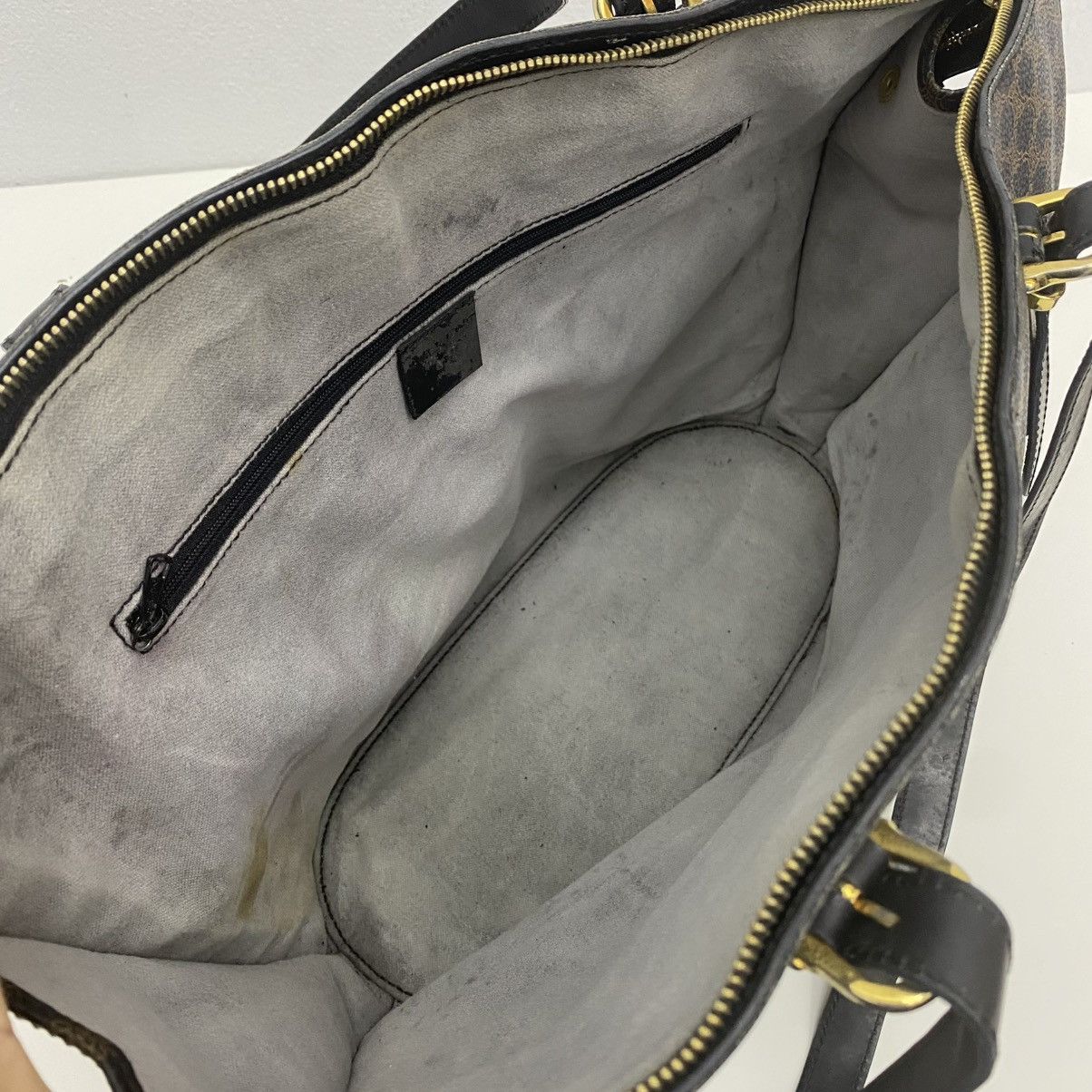 Celine ‼️LASTDROP‼️ VINTAGE CELINE MACADAM SHOULDER BAG BLACK CLOTH Size ONE SIZE - 11 Thumbnail