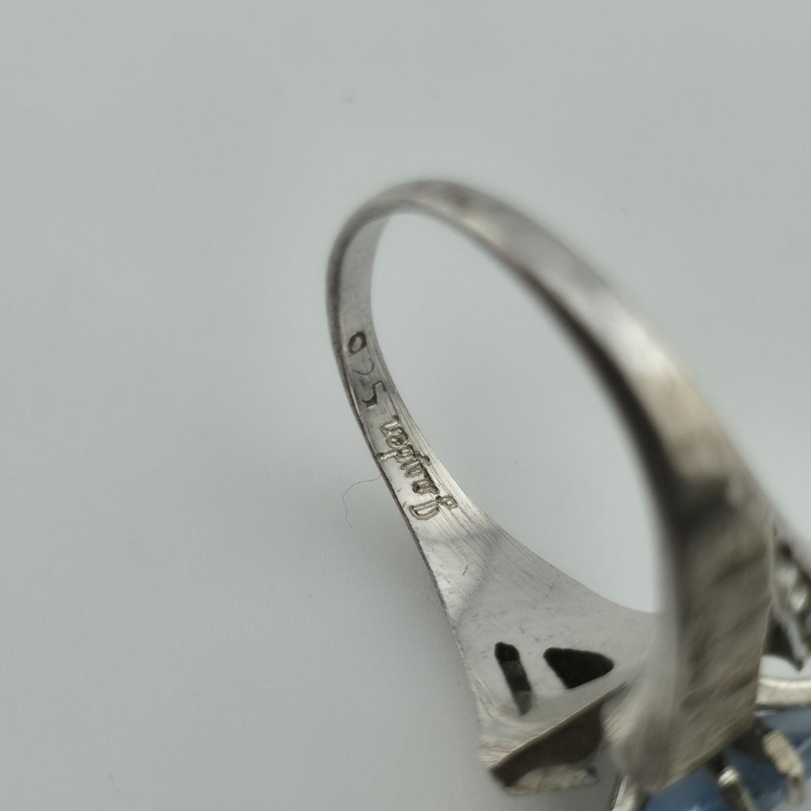 Other Sterling Silver Blue Marquise Stone Ring Art Deco 6.25 Size ONE SIZE - 15 Thumbnail