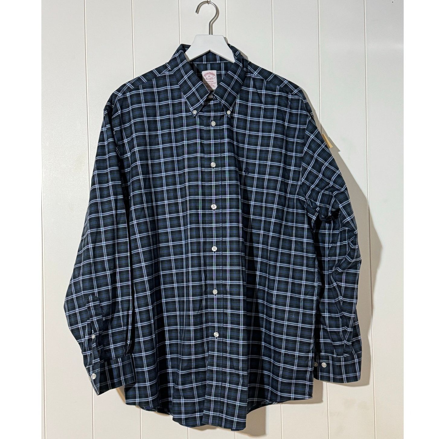 Brooks Brothers Shirt · Madison Fit Blue Green Plaid XL
