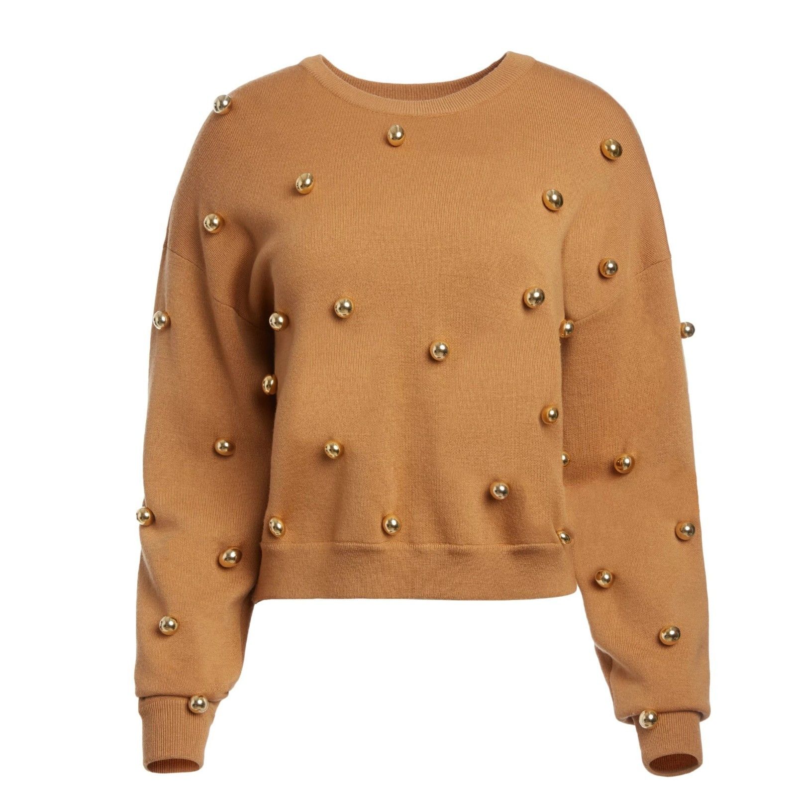Alice + Olivia Gleeson Metal Ball Pullover Sweater size M NWT MSRP $495 Size M / US 6-8 / IT 42-44 - 2 Thumbnail
