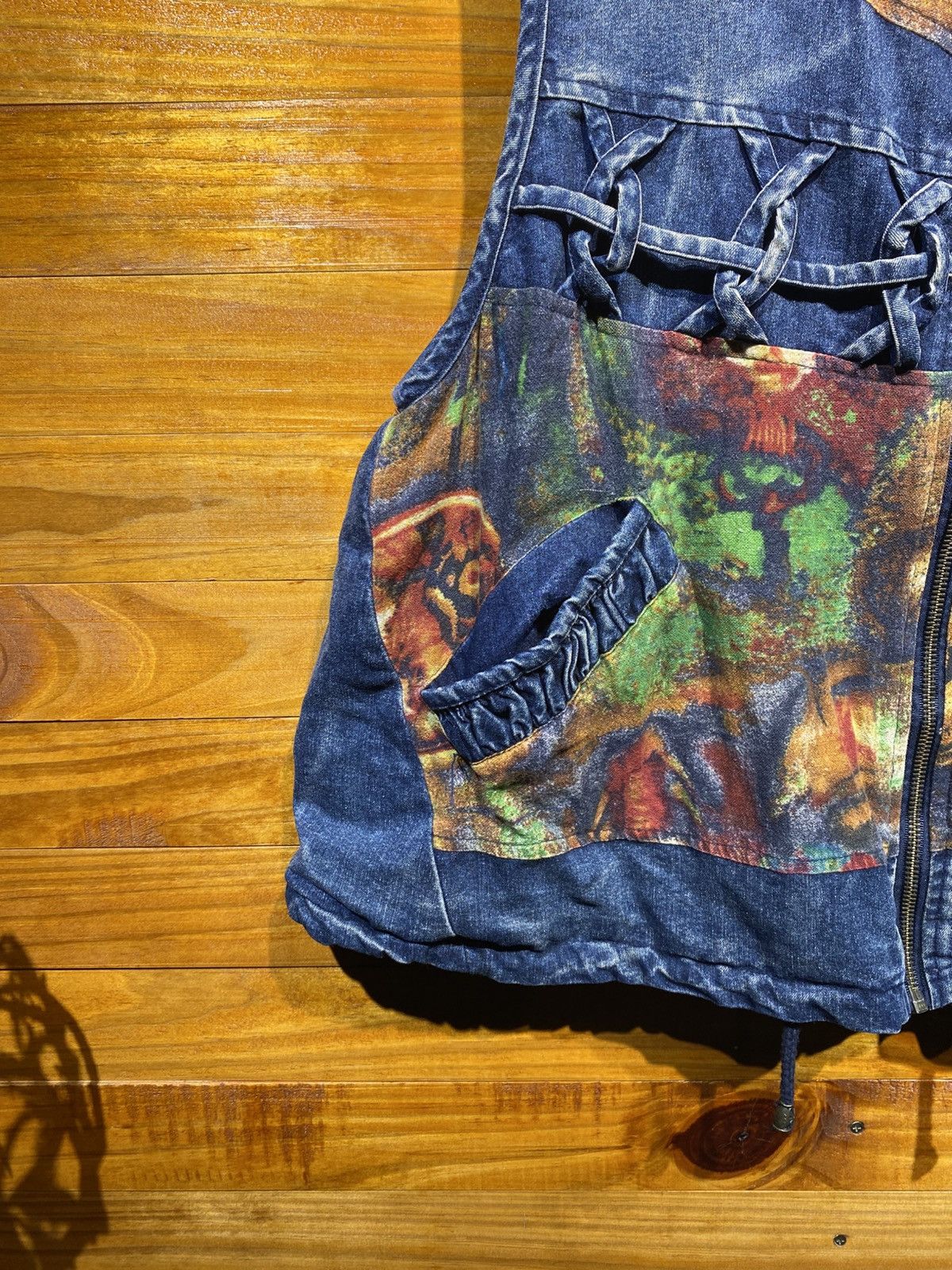 Japanese Brand Vintage Asian-Inspired Denim Patchwork Vest – Artistic Size US M / EU 48-50 / 2 - 9 Thumbnail