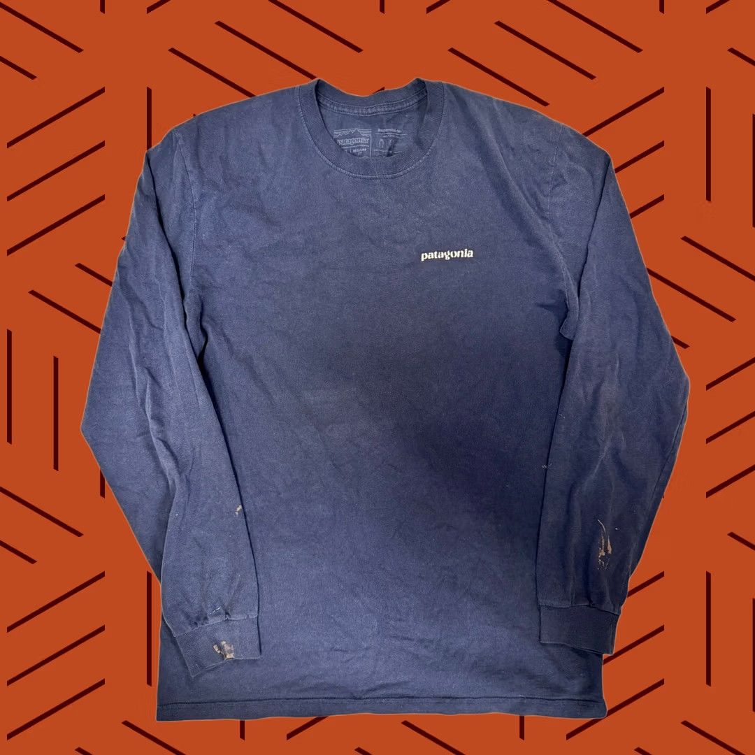 Patagonia VINTAGE Patagonia P-6 Back Logo Organic Cotton Long Sleeve Shirt M Green Size US M / EU 48-50 / 2 - 1 Thumbnail
