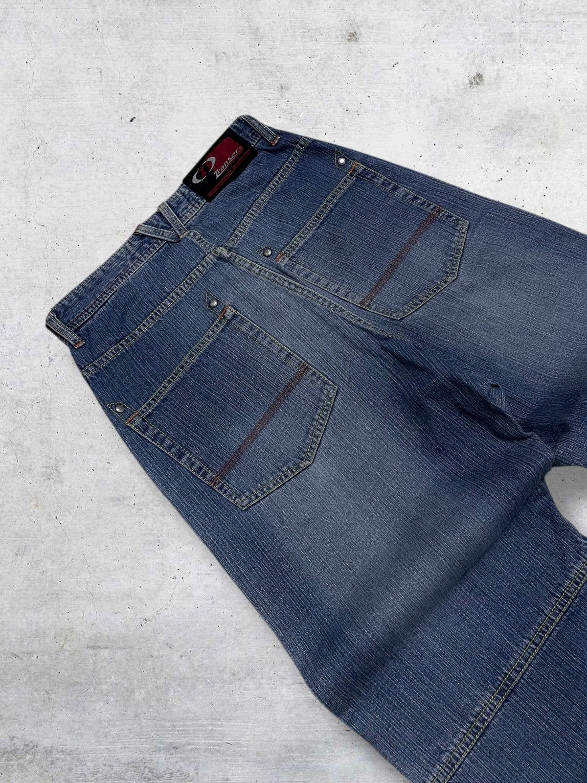 Japanese Brand VINTATE TRANSER Y2K JAPAN DESIGNER BAGGY DOUBLE KNEE DENIM Size US 28 / EU 44 - 14 Thumbnail