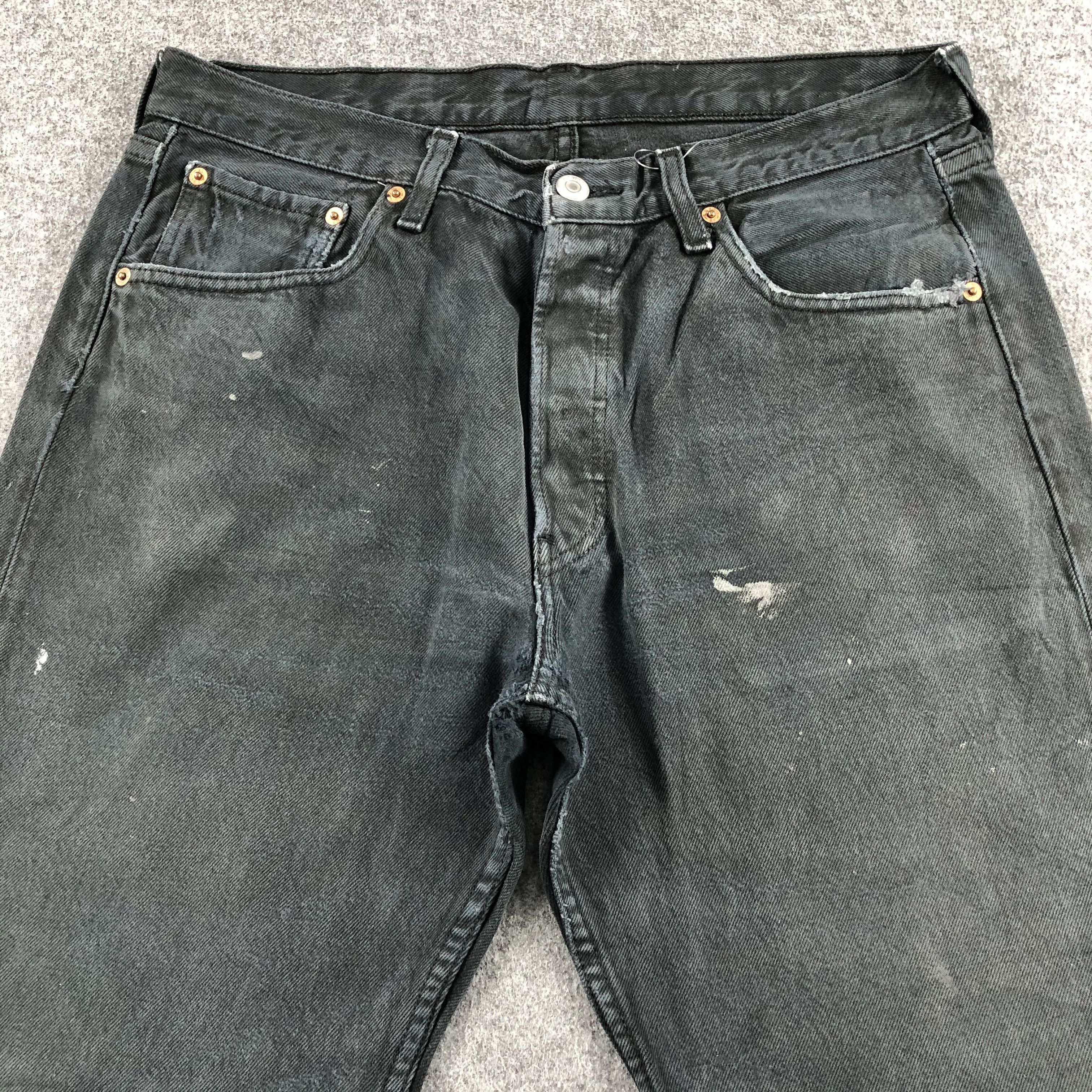 Levi's 90s Vintage Ripped Levis 501 Earth Tone Jeans-J1545 Size US 33 - 3 Thumbnail