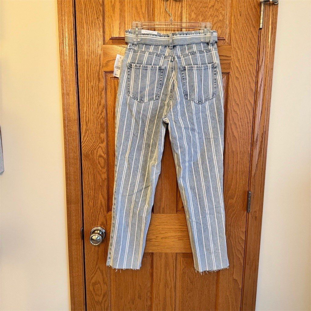 Pacsun PacSun Jeans Womens Size 26 Blue White Pinstripe High Rise Size 26" / US 2 / IT 38 - 2 Thumbnail
