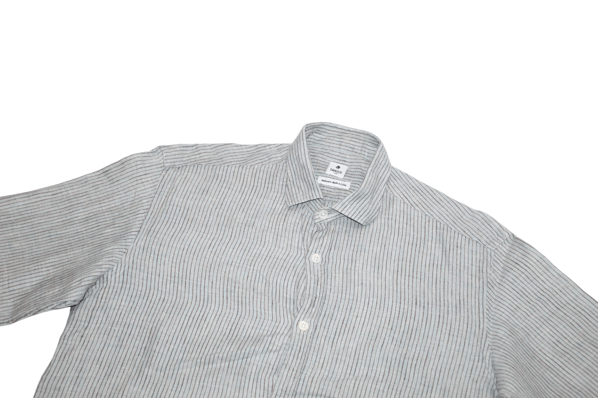 Eidos Napoli Danolis 1966 Regular Fit spread-collar striped linen shirt Size US M / EU 48-50 / 2 - 2 Thumbnail