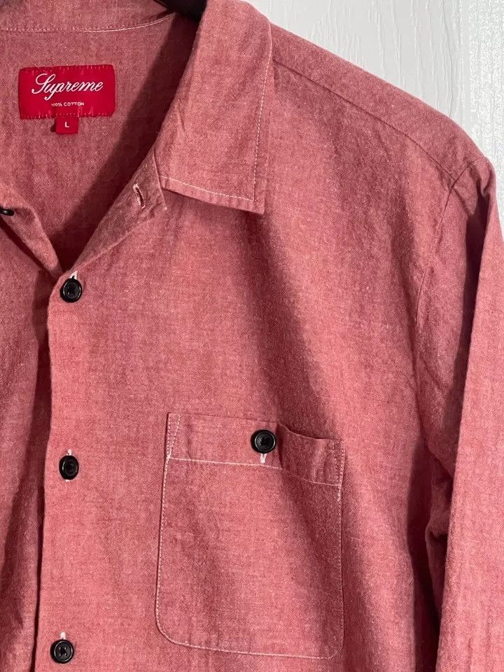 Supreme SUPREME Long Sleeve Button Down Pocket Shirt Red Large Size US L / EU 52-54 / 3 - 3 Thumbnail