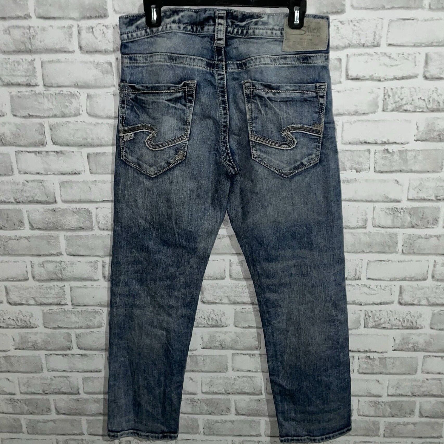 Silver Jeans Co. Silver Jeans Co Blue Eddie Straight Leg Denim Jeans Mens 31x30 Size US 31 - 5 Thumbnail
