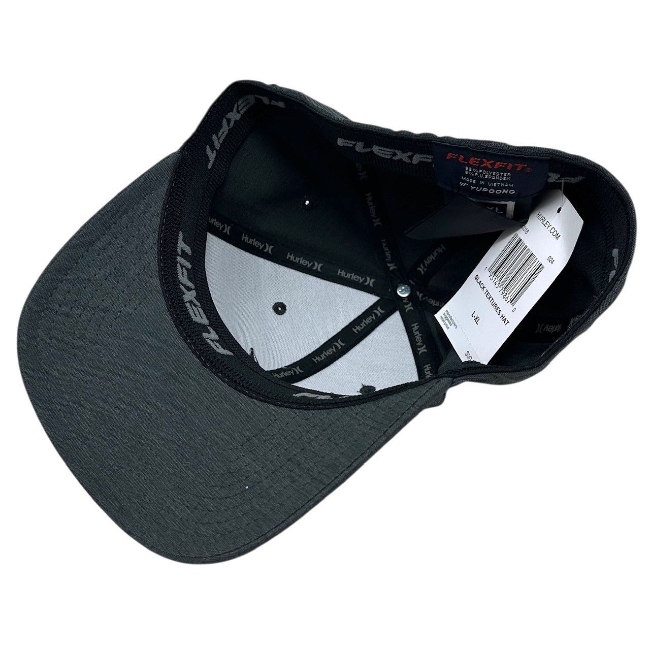 Hurley Hurley Men's Hat Black Heather Texture Flex Fit Cap in L/XL Size ONE SIZE - 4 Thumbnail