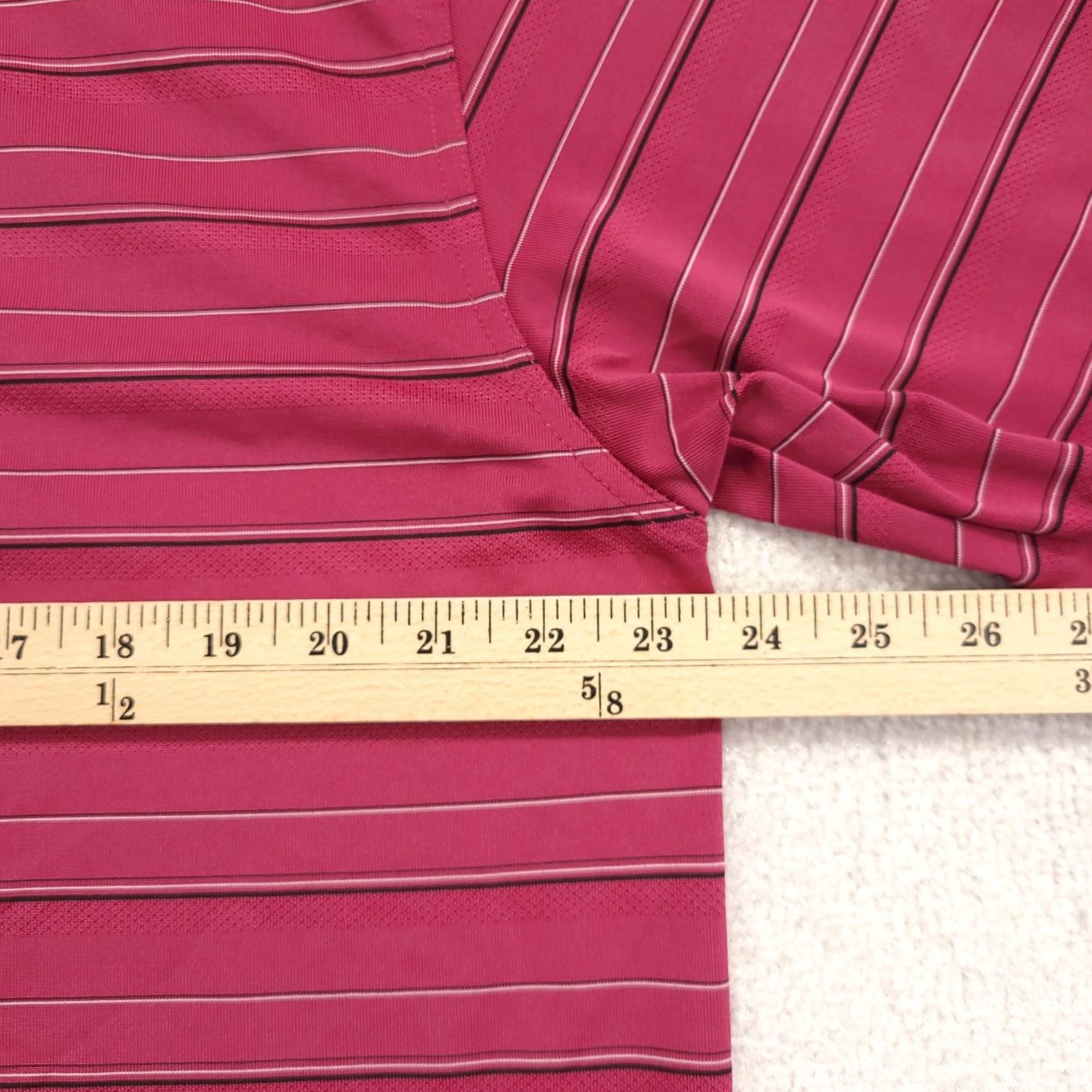 PGA Tour PGA TOUR Mens XL Pink Striped Short Sleeve 1/4 Button Golf Polo Shirt Size US XL / EU 56 / 4 - 3 Thumbnail