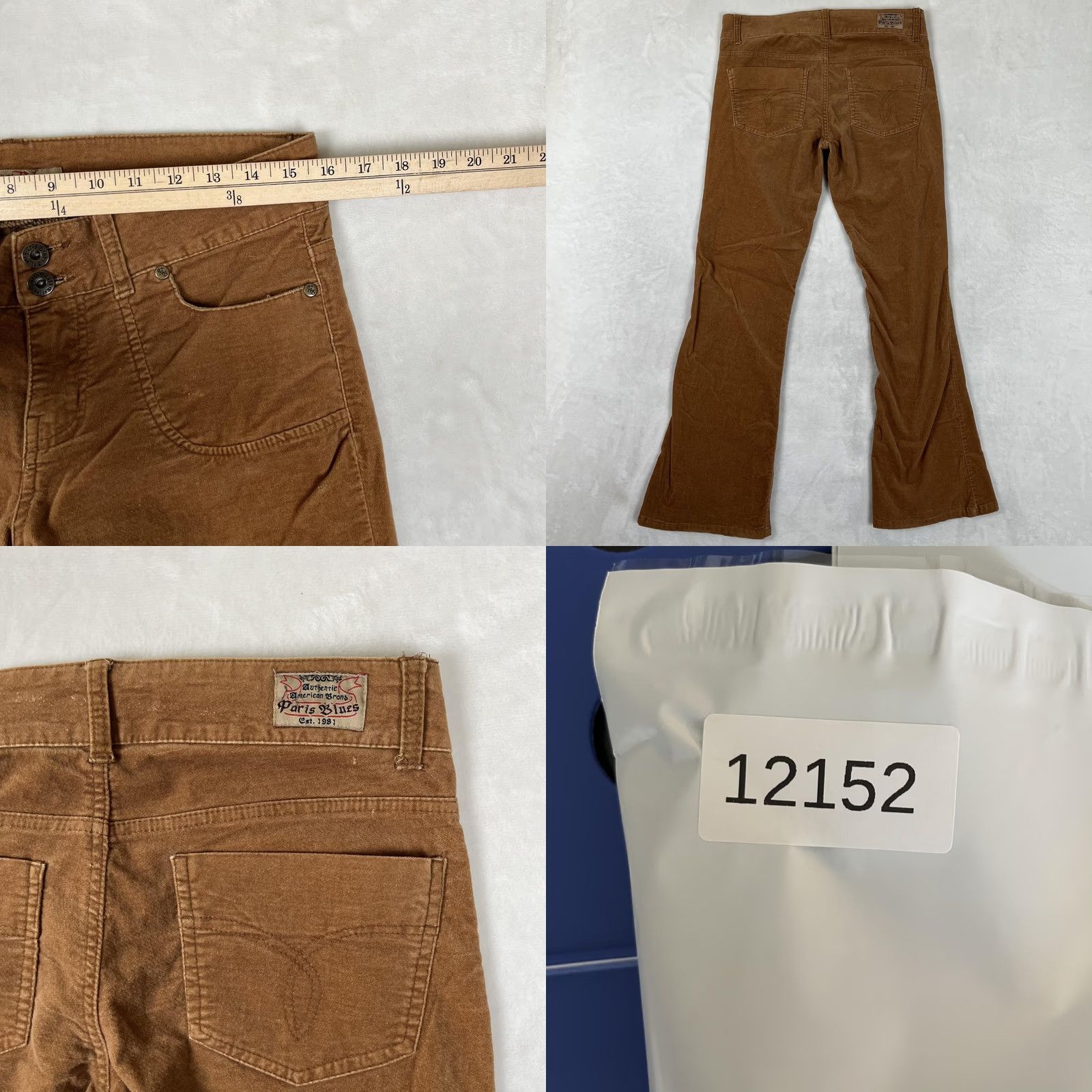Vintage VINTAGE Paris Blues Pants Women's 9 Brown Corduroy Bootcut Stretch Y2K Low Rise Size 30" / US 8 / IT 44 - 8 Thumbnail